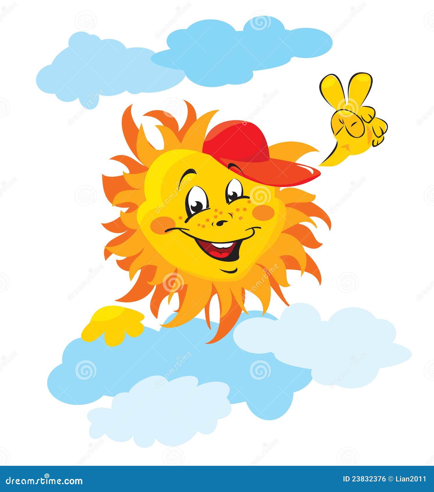 τα κινούμενα σχέδια καλύπτουν τον ήλιο χαμόγελου Διανυσματική απεικόνιση - εικονογραφία από sunburn, emoticon: 23832376