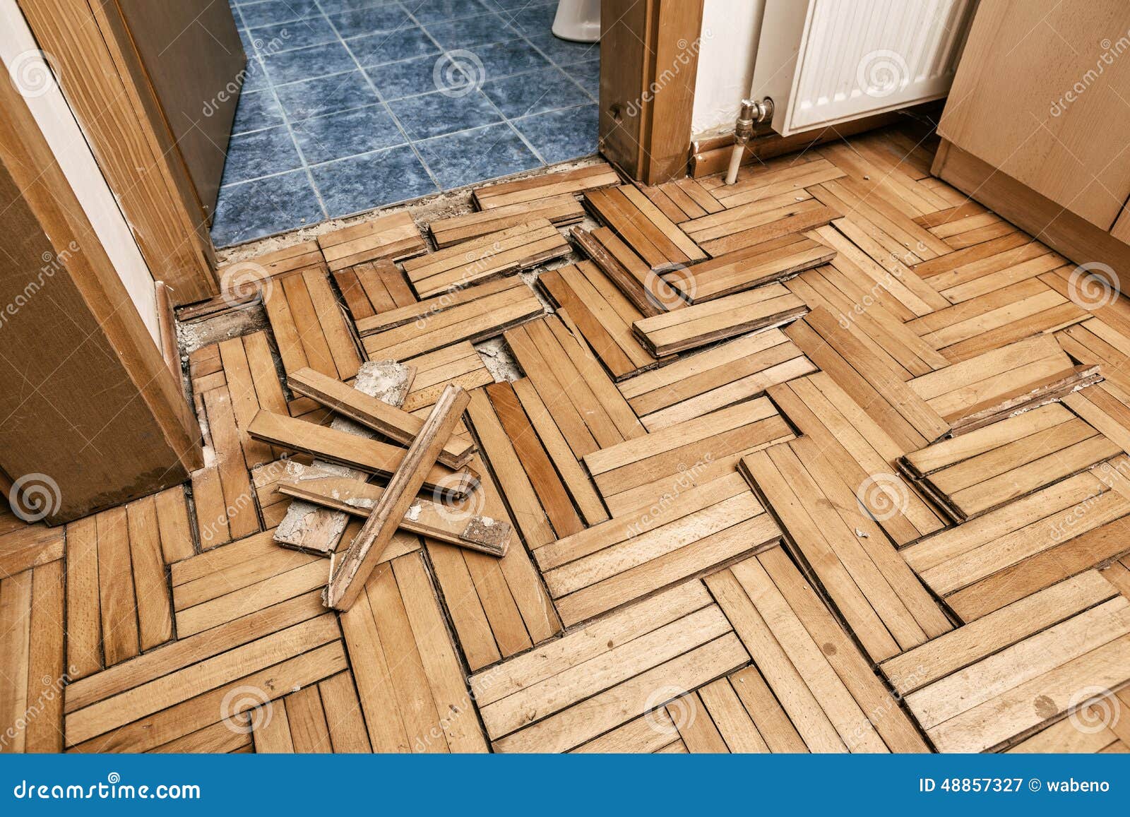 Χαλασμένο ξύλινο πάτωμα στοκ εικόνα. εικόνα από bathos - 48857327