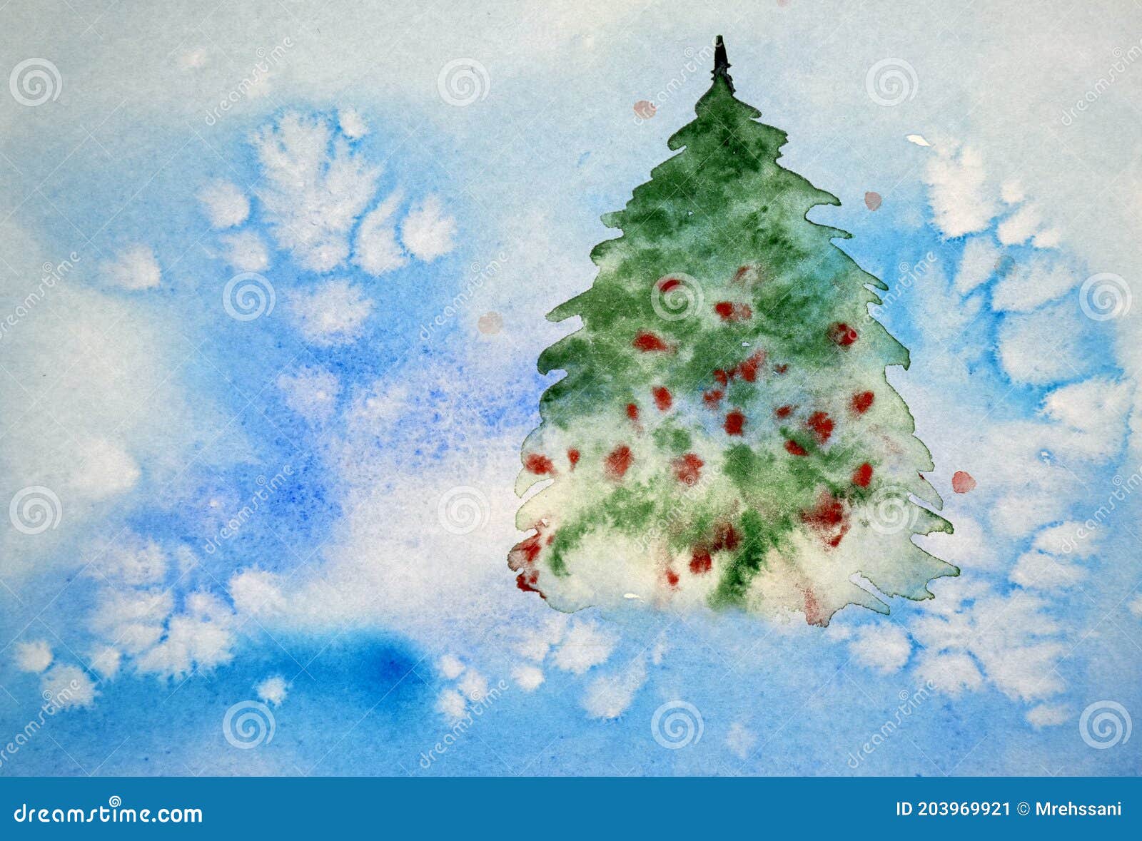 Абстрактная модель акварели елки на ледяной синий фон для поздравительных  открыток Иллюстрация штока - иллюстрации насчитывающей счастливо,  художничества: 203969921
