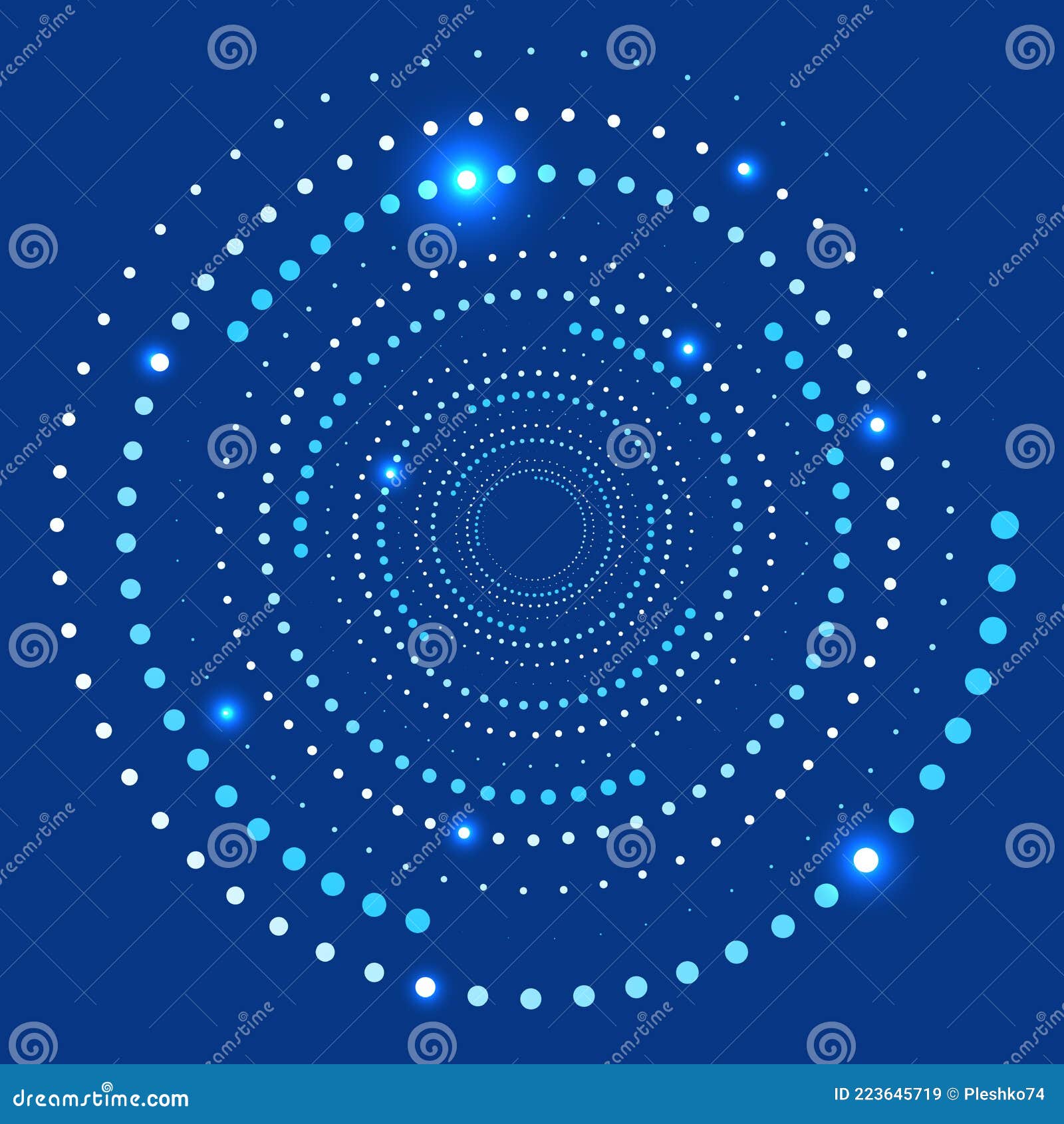 абстрактно-синий фон со спиральными точками или точками перспективы.  пятнистый красочный фон. абстрактный вектор полутонов Иллюстрация вектора -  иллюстрации насчитывающей энергия, элемент: 223645719