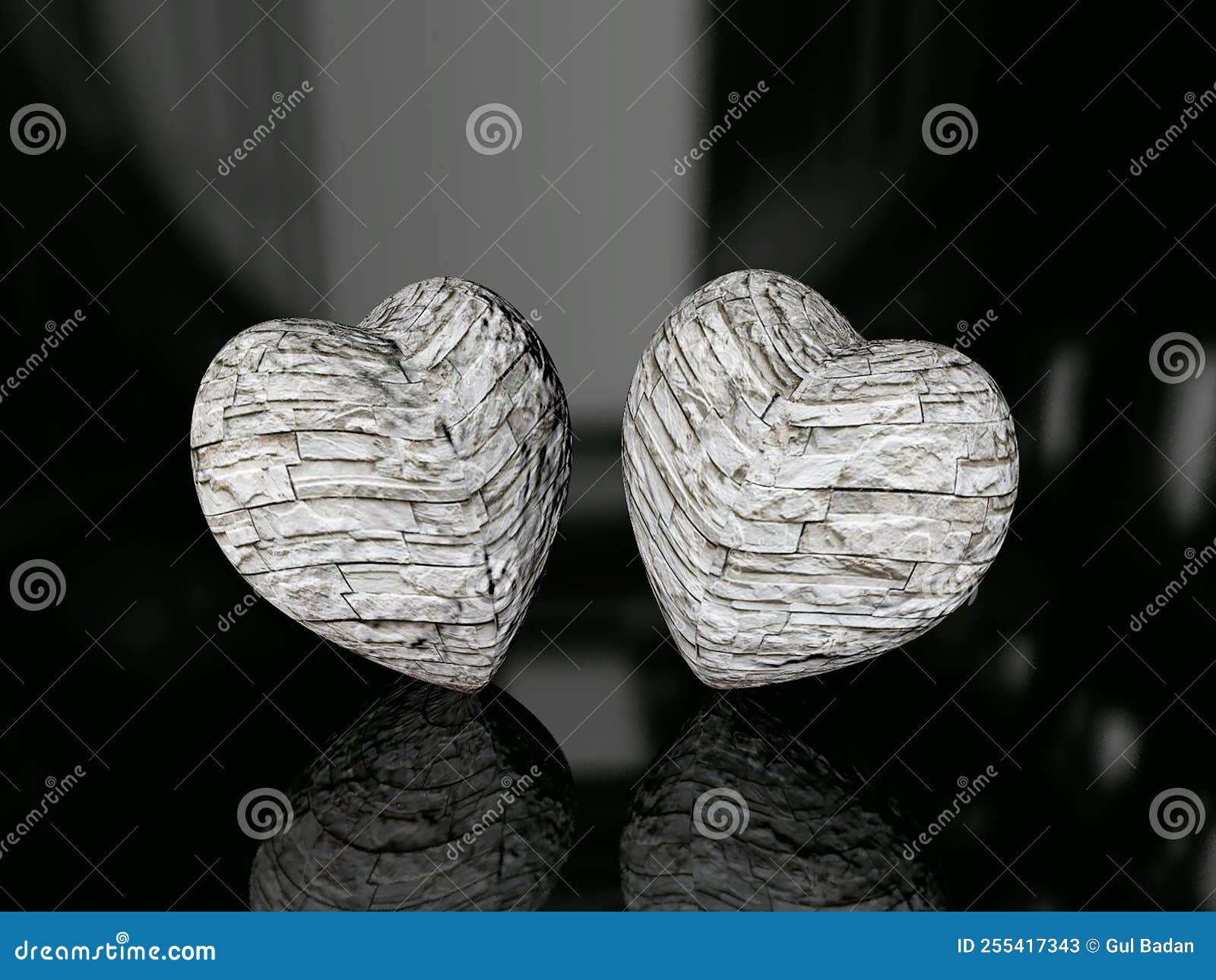абстрактные каменные мраморные сердца белые на черной блестящей поверхности  3d прорисовывают обои лучше всего фонового рабочего дн Иллюстрация штока -  иллюстрации насчитывающей сердца, бело: 255417343