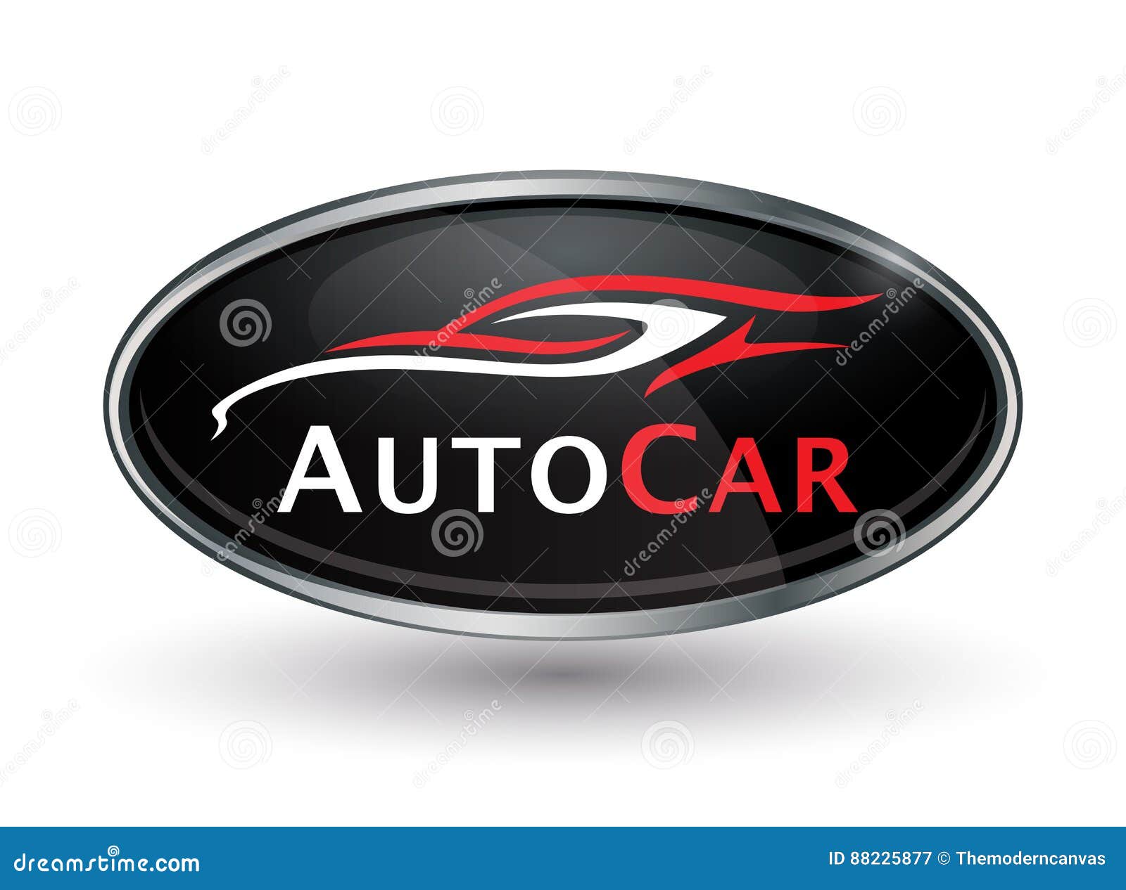 Name red and silver car logo