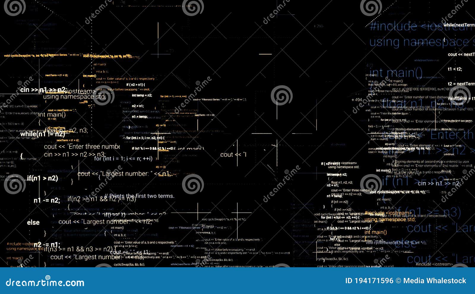 Абстрактный рейс через движущийся состав компьютерного на черном фоне с  эффектом 3d. Анимация. Линии, написанного кода Иллюстрация штока -  иллюстрации насчитывающей связывателя, анализирует: 194171596