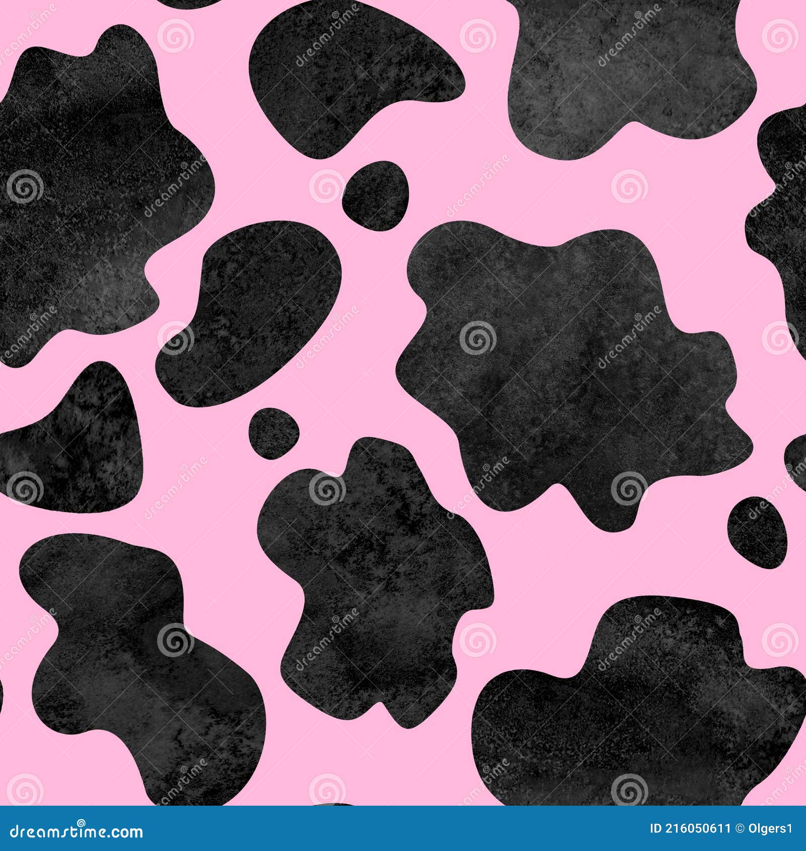 абстрактный черно-розовый коровье пятно бесшовный узор фон Иллюстрация  штока - иллюстрации насчитывающей художничества, бумага: 216050611