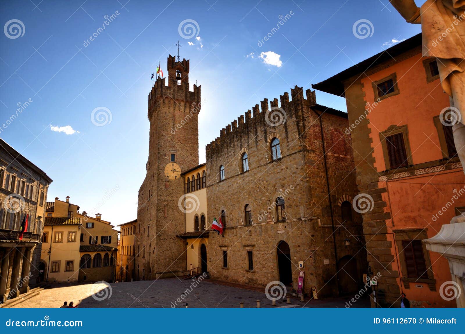 Ареццо, средневековый городок в Тоскане, Италии Стоковое Фото - изображение насчитывающей строя, туризм: 96112670