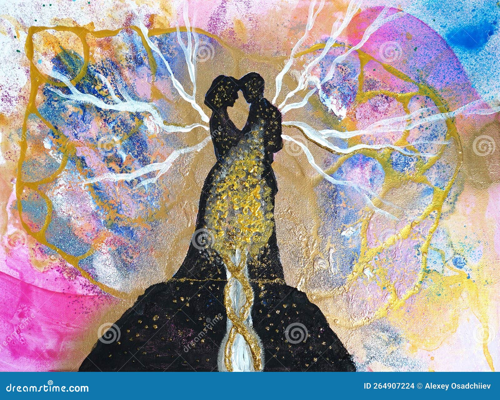артистическая картина - два человека, мужчина и женщина Стоковое Фото -  изображение насчитывающей холстина, схематическо: 264907224