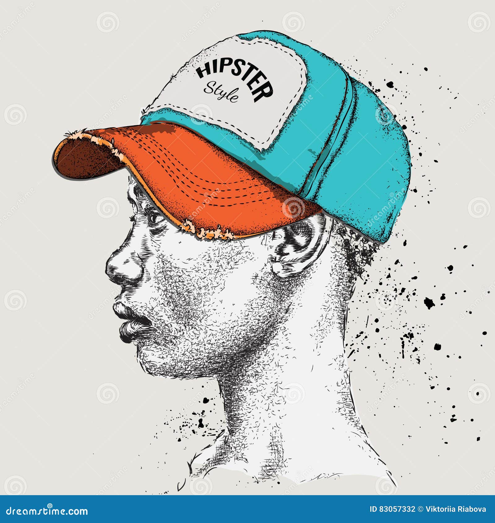 Афро-американский человек в бейсбольной кепке нарисованной рукой Взгляд  профиля Весьма шатер спорта Иллюстрация вектора - иллюстрации насчитывающей  шарж, американская: 83057332