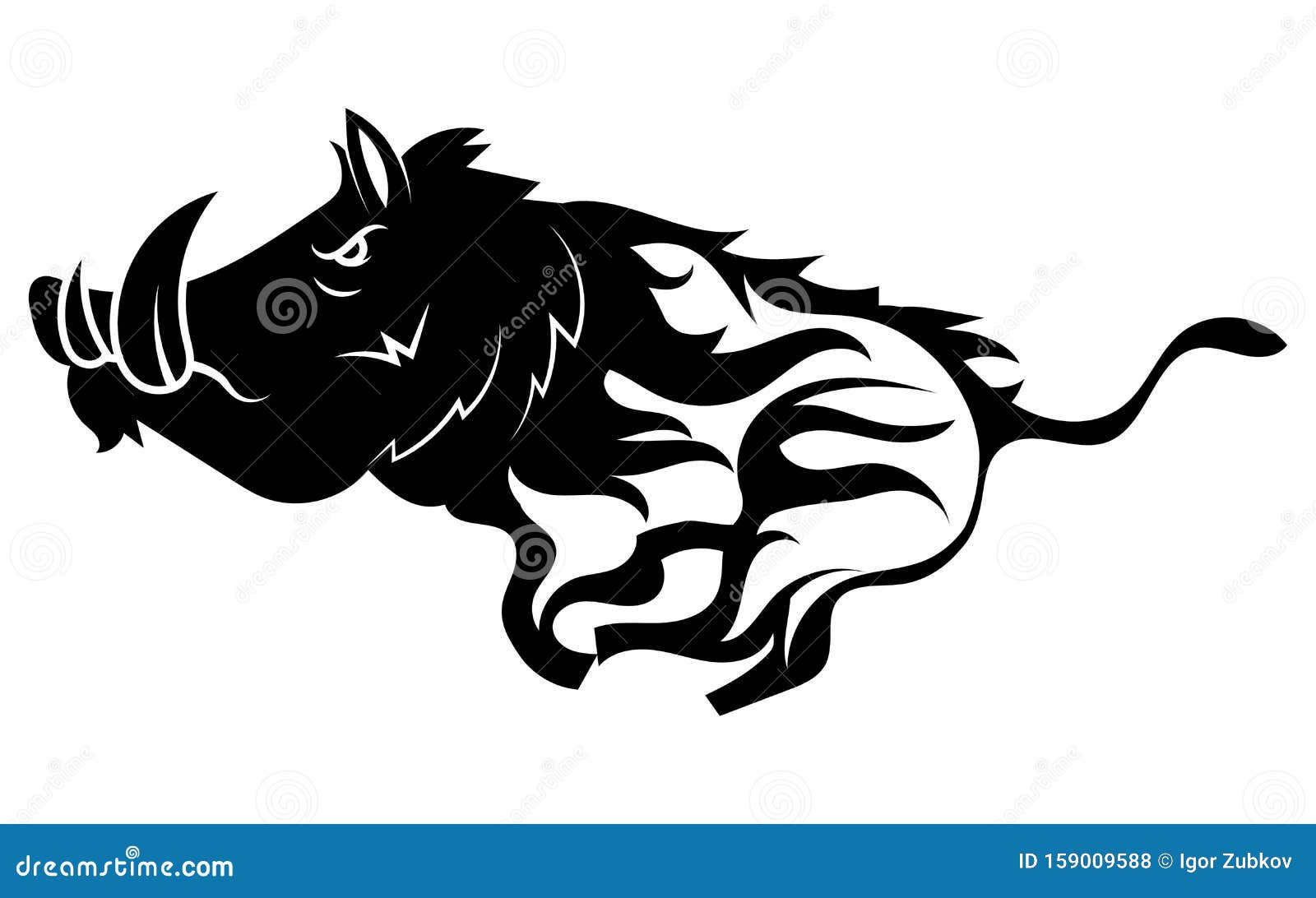 Бег дикий кабан Черно-белый векторный рисунок стилизованного кабана  Рисование дикого животного для охоты Татуировка Иллюстрация вектора -  иллюстрации насчитывающей ангстрома, логос: 159009588