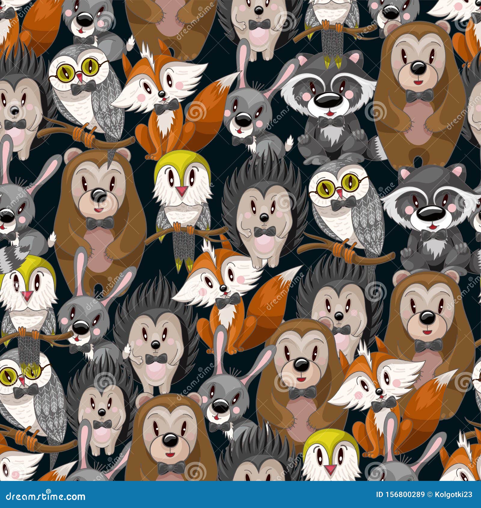 Безмолвный рисунок с милыми детскими животными для детей Медведь, енот,  кролик, лиса и другие Иллюстрация вектора - иллюстрации насчитывающей пуща,  потеха: 156800289