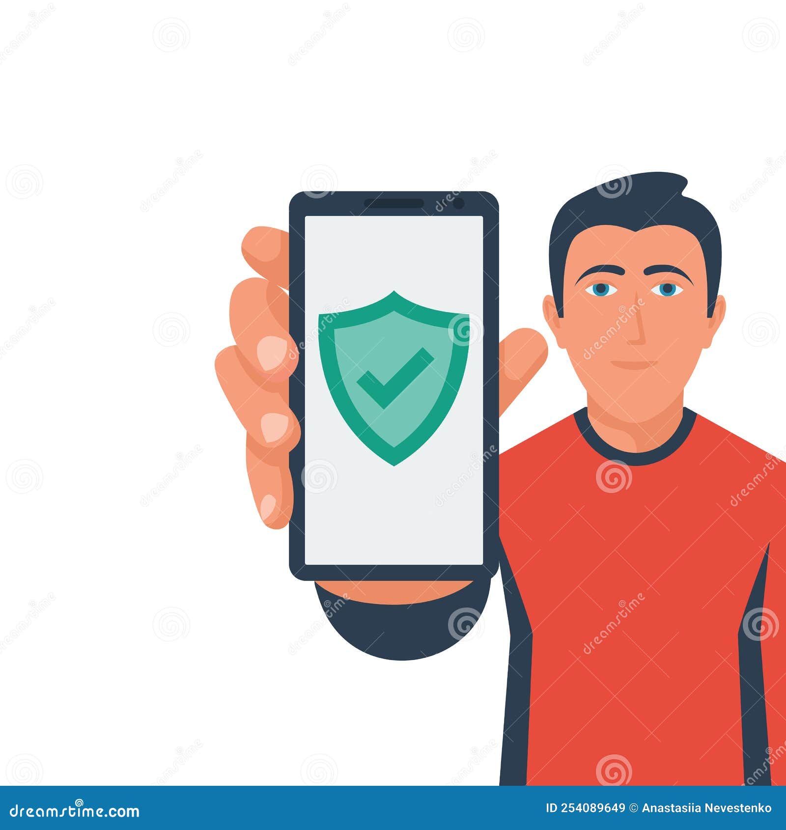 безопасность телефона. сохранить личные данные. рука держит смартфон  Иллюстрация вектора - иллюстрации насчитывающей телефон, пароль: 254089649