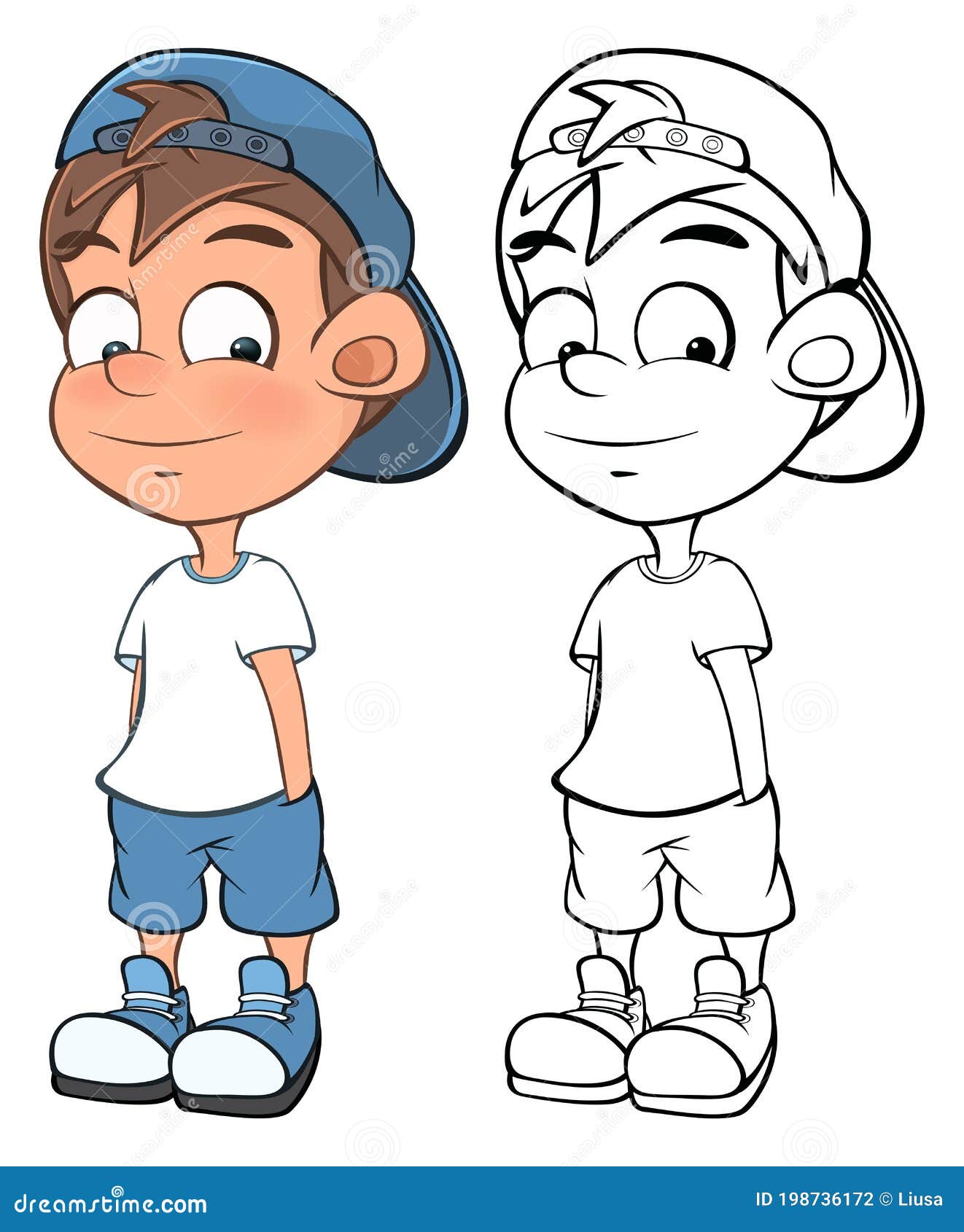 Vector Illustration of a Cute Cartoon Character Boy for You Design and Computer Game. Coloring Book Outline Set Stock Vector - Illustration of smile, drawing: 198736172 Vector Illustration of a Cute Cartoon Character Boy for You Design and Computer Game. Coloring Book Outline Set Stock Vector - Illustration of smile, drawing: 198736172