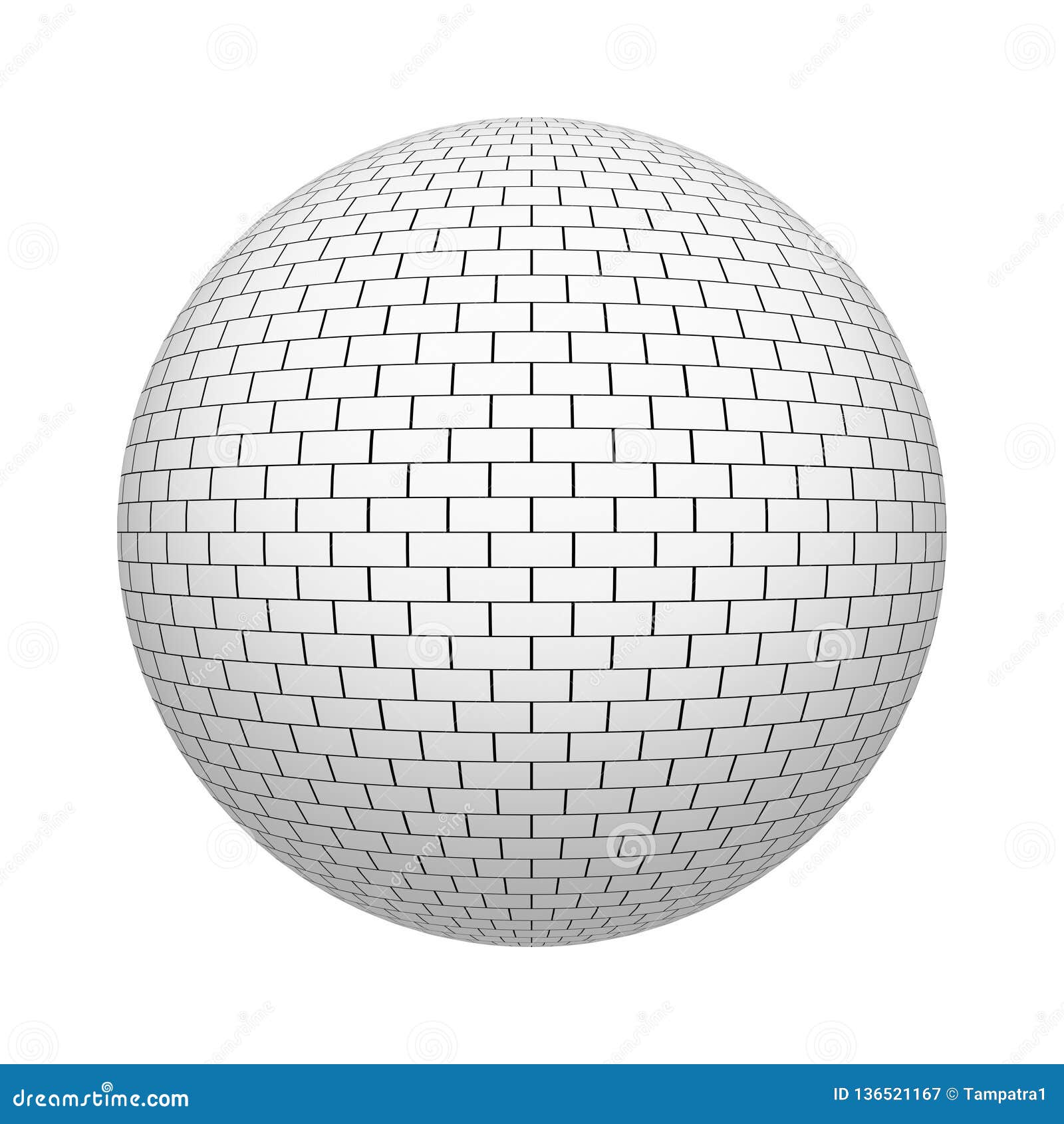 Белая текстура картины кирпича сферы или шарика, геометрической формы изолированных на белой предпосылке Дизайн насмешки поднимаю Иллюстрация штока - иллюстрации насчитывающей фасад, иллюстрация: 136521167