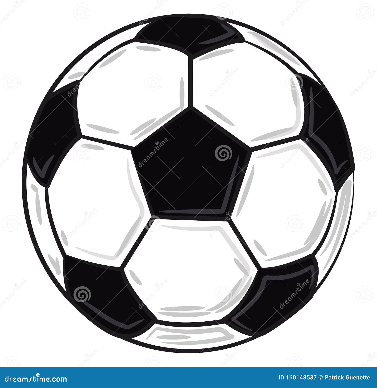 Белый и черный футбол, вектор или цветной рисунок Иллюстрация вектора -  иллюстрации насчитывающей чашка, угол: 160148537