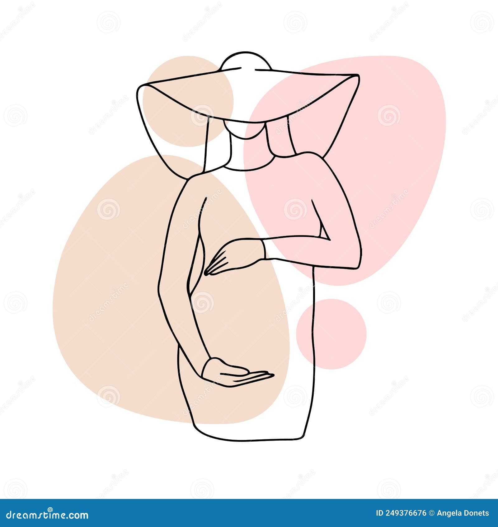 беременная девушка в шляпе и большая беременность Иллюстрация вектора - иллюстрации насчитывающей чертеж, повелительница: 249376676
