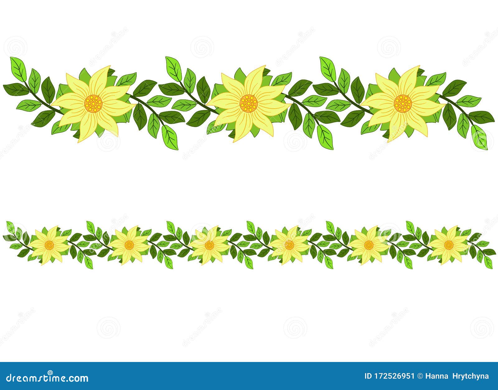 Беспрепятственный разделительная полоса желтых цветов и листьев. Границавесны яркая для открыток и веб-узлов баннеров. Беспрепятс Иллюстрациявектора - иллюстрации насчитывающей промахов, трава: 172526951