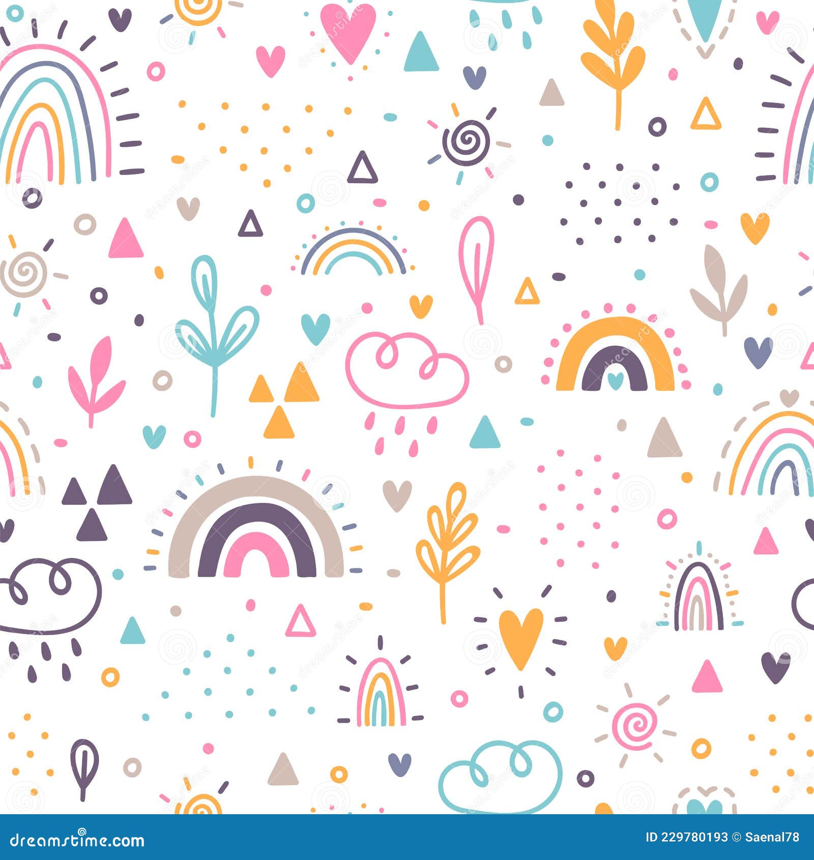 бесшовный рисунок. детский фон с радугами. Детская дизайн. модная текстура  для текстиля Иллюстрация вектора - иллюстрации насчитывающей браслетов,  ткань: 229780193