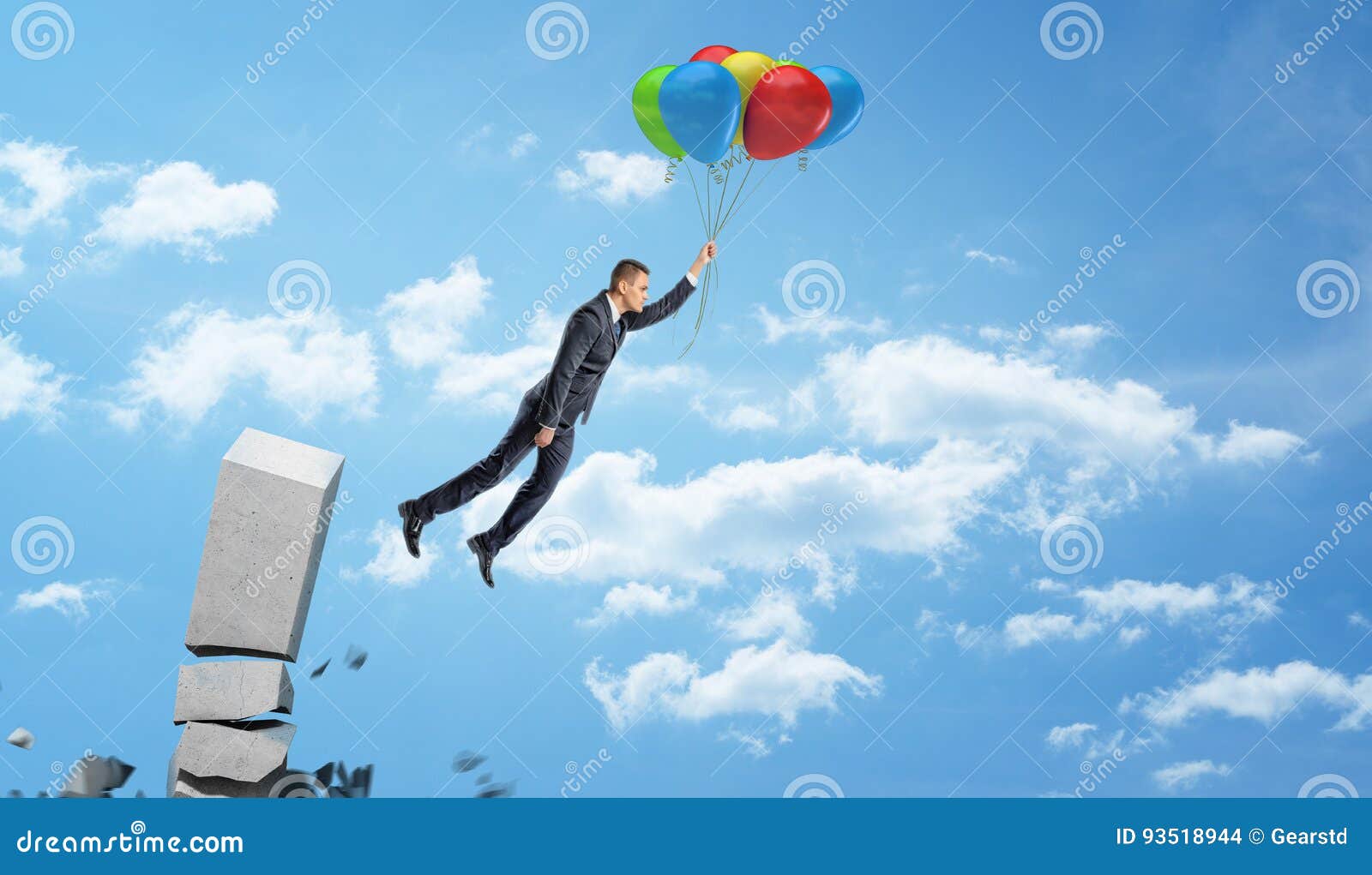 Шар успеха. Веревка с шариками в небо. The girl Flew away in a Balloon.