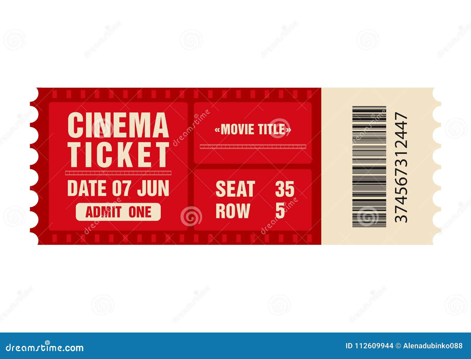 Купи билет про. Cinema ticket Template.