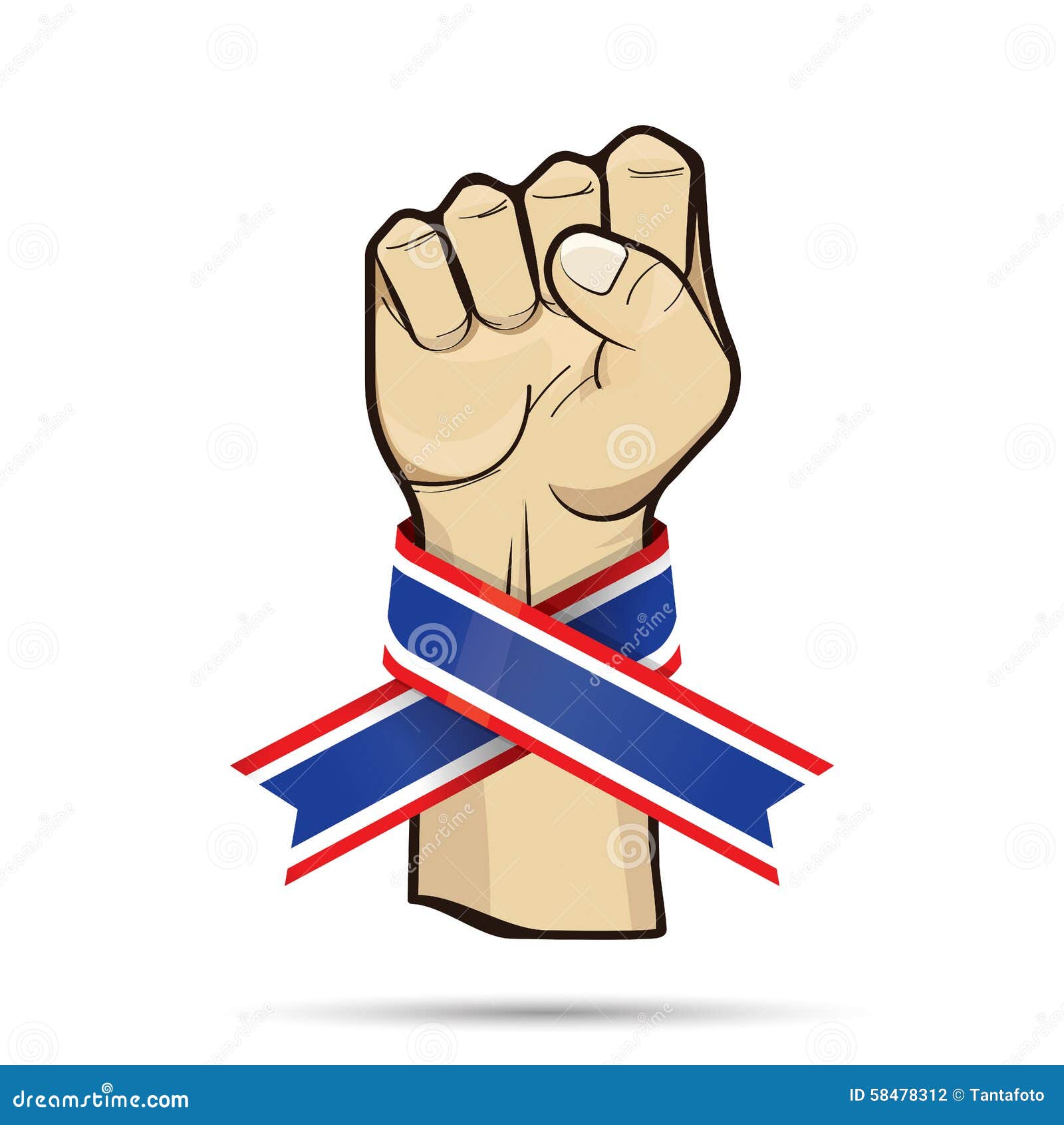 Бой руки ленты Таиланда иллюстрация вектора. иллюстрации насчитывающей забастовка - 58478312