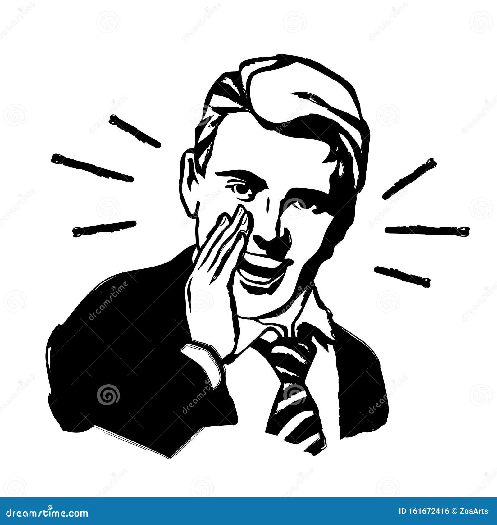 Векторная иллюстрация ручного ретро-поп-арт мужское лицо Молодой человек с  открытым ртом кричит в стиле винтаж-рекламы Иллюстрация вектора -  иллюстрации насчитывающей шуточно, рабат: 161672416