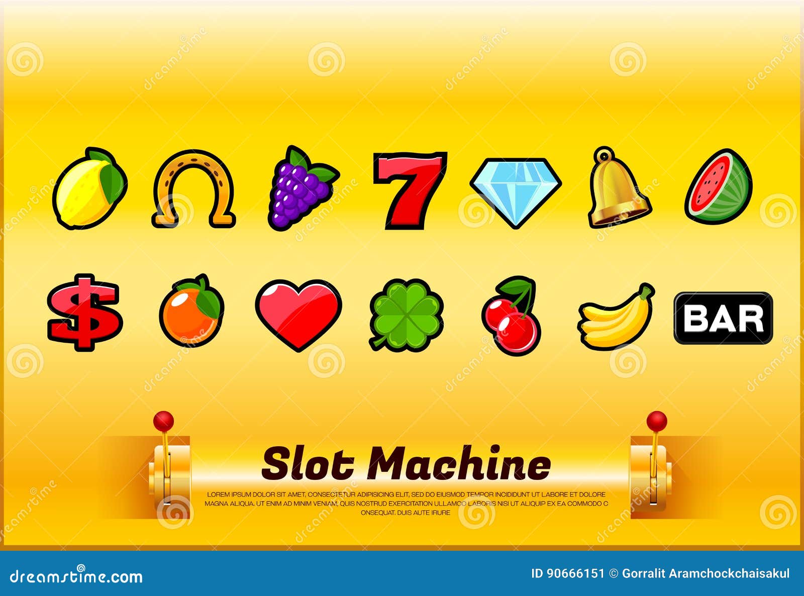 Free vector slot machine symbols