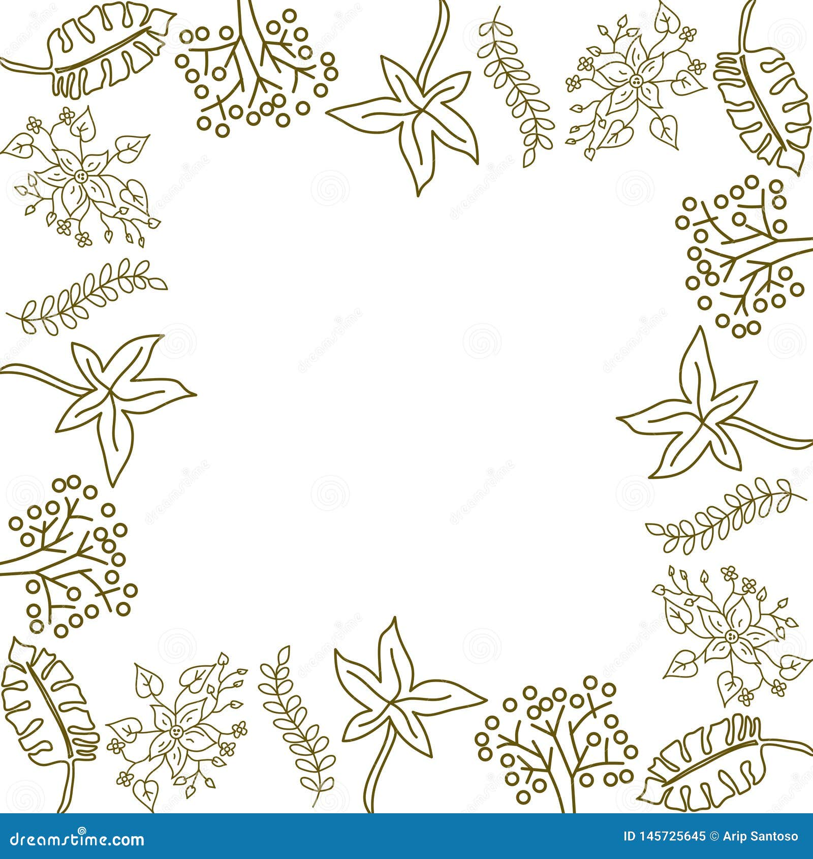 Вектор шаблона рамки лист цветка пустой Иллюстрация вектора - иллюстрациинасчитывающей карточка, естественно: 145725645