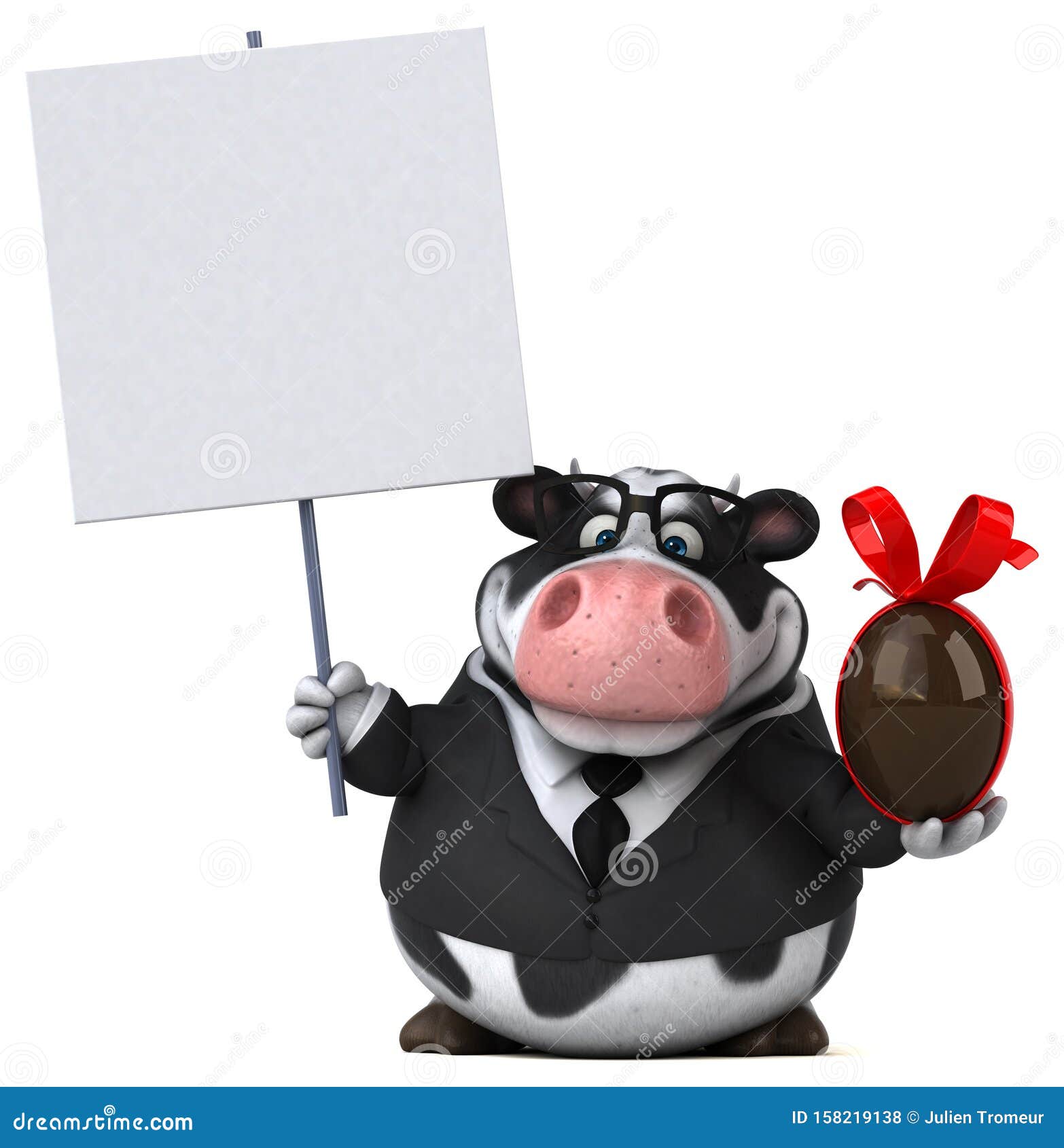 Веселая корова - трехмерный рисунок Иллюстрация штока - иллюстрации  насчитывающей шоколад, ферма: 158219138