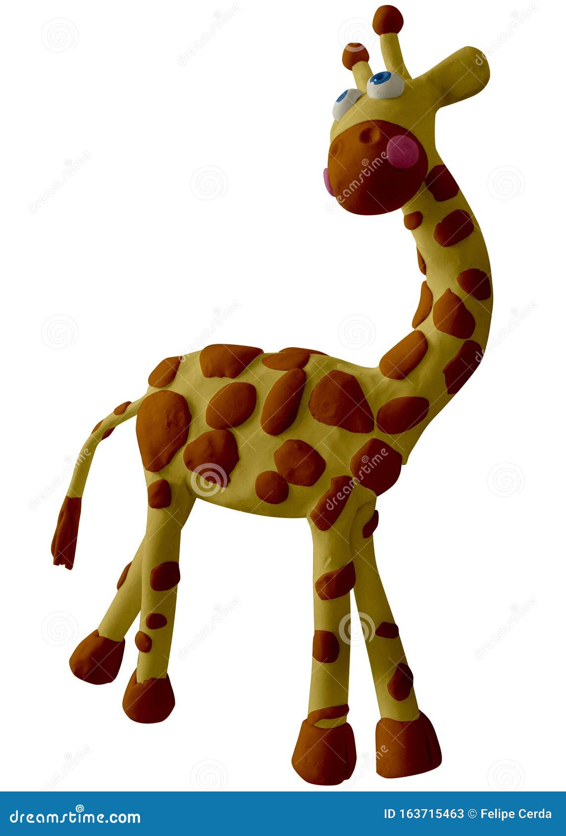 Веселый жираф, ручной работы с глиняной Стоковое Изображение - изображение  насчитывающей конструкция, ребенок: 163715463