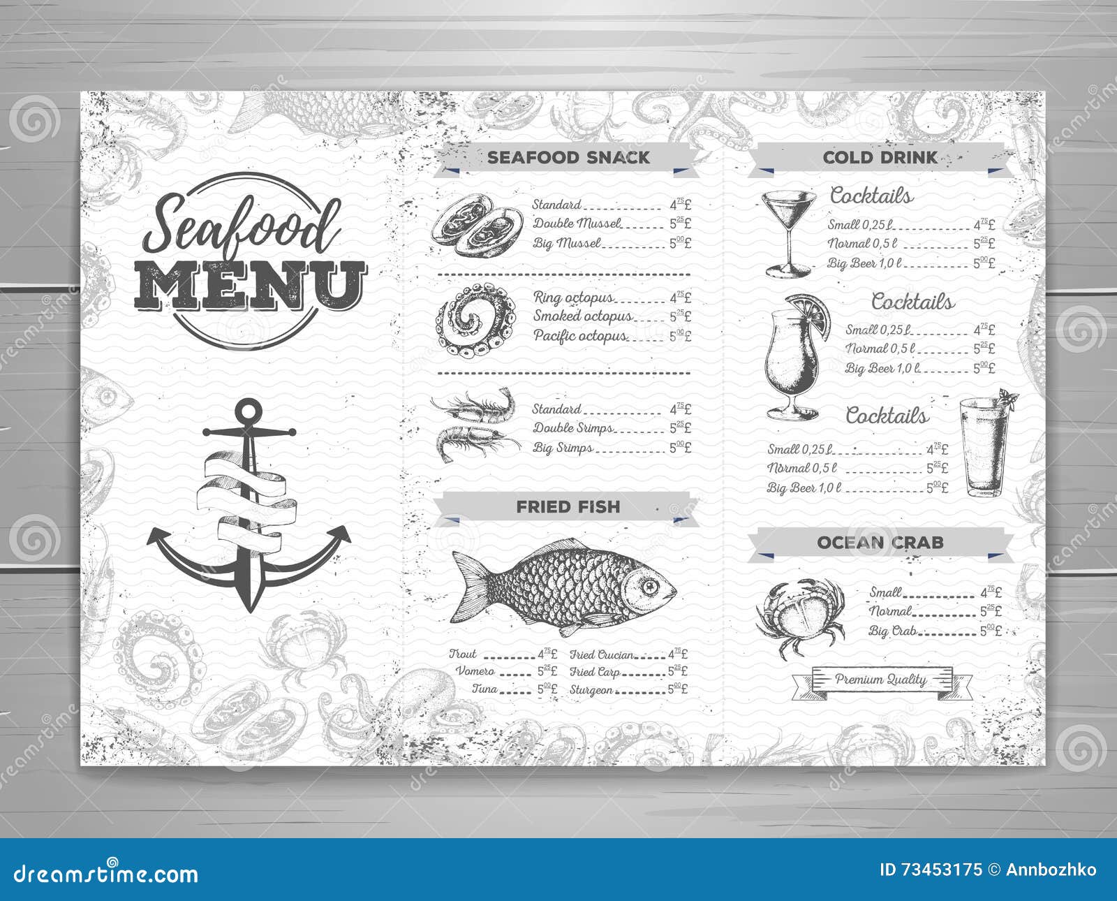 Морской ресторан меню