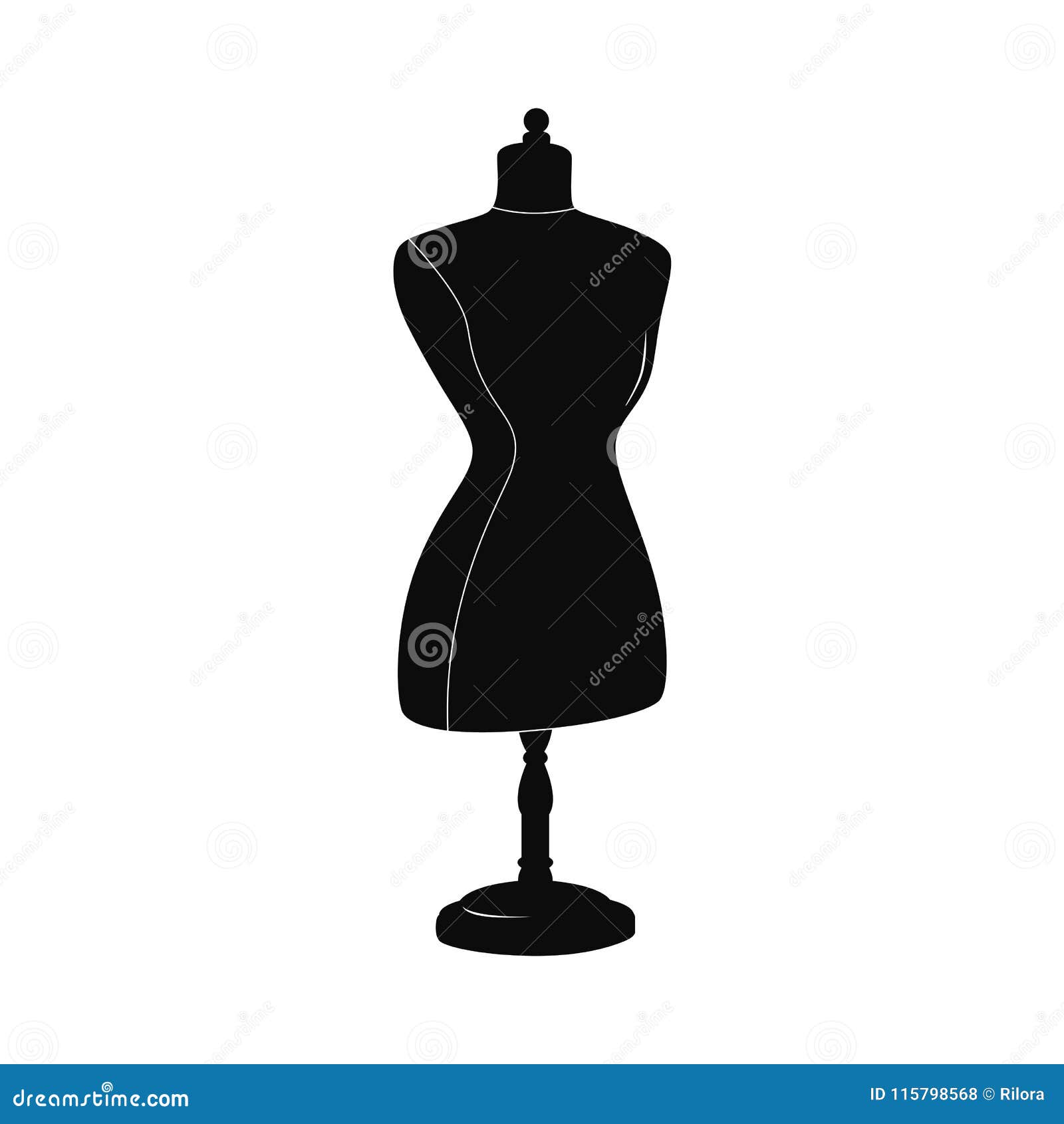 Black White Illustration Of Female Male Mannequin Tailor