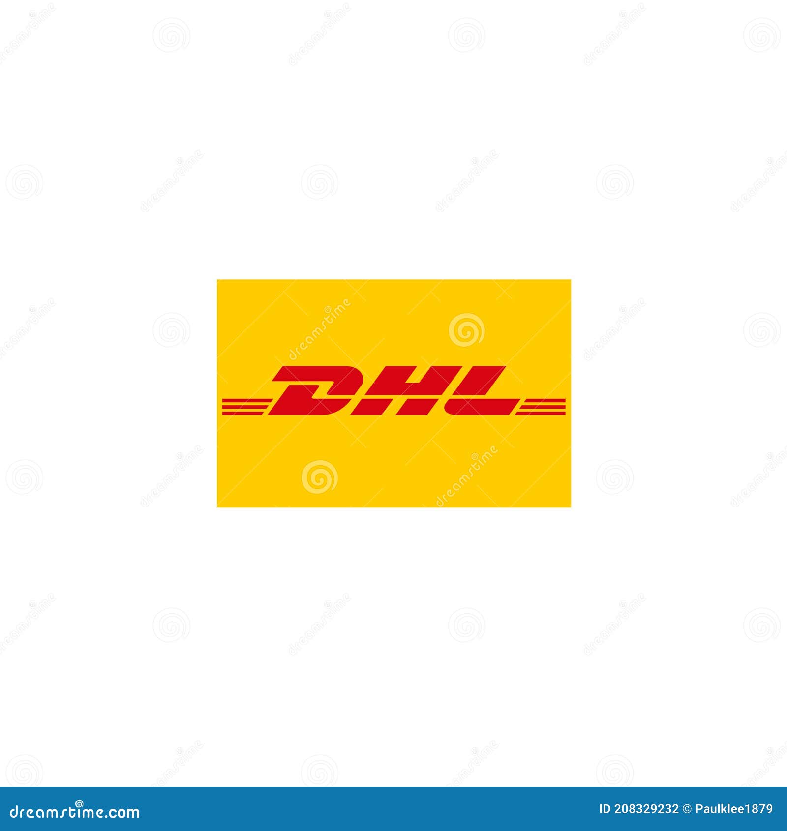 В редакционной статье логотипа DHL иллюстративная на белом фоне  Редакционное Фотография - иллюстрации насчитывающей знамена, комплект:  208329232