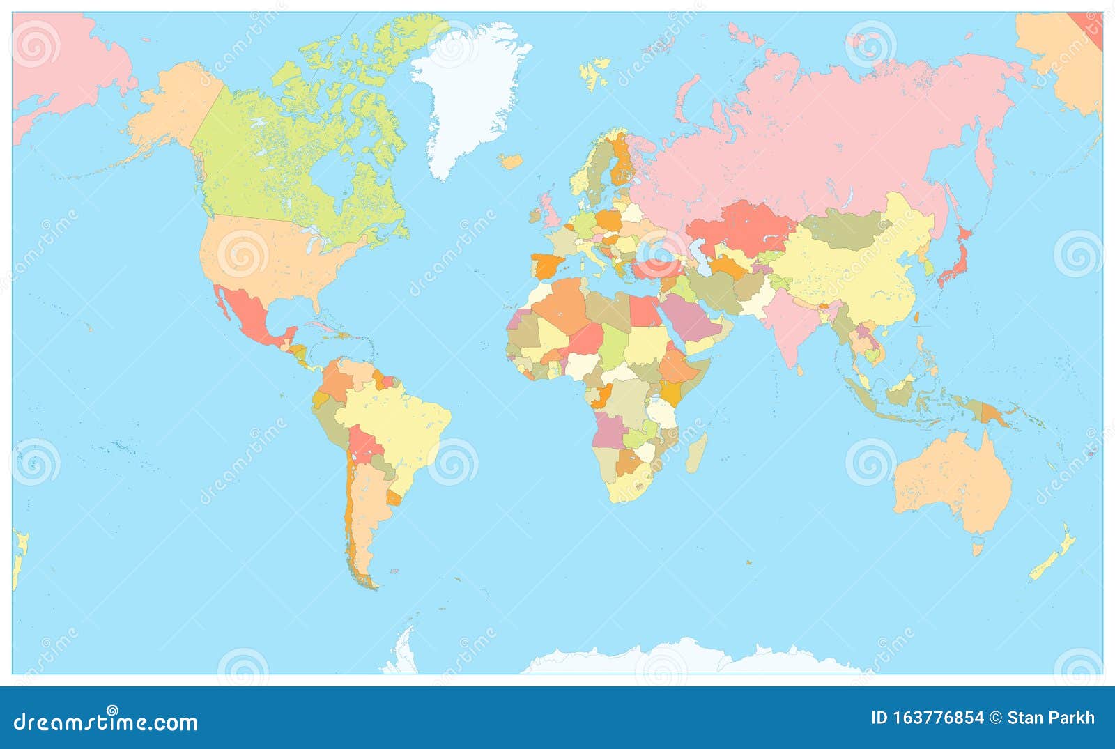 Гигантская политическая карта мира - нет текста Иллюстрация вектора -иллюстрации насчитывающей ново, карта: 163776854