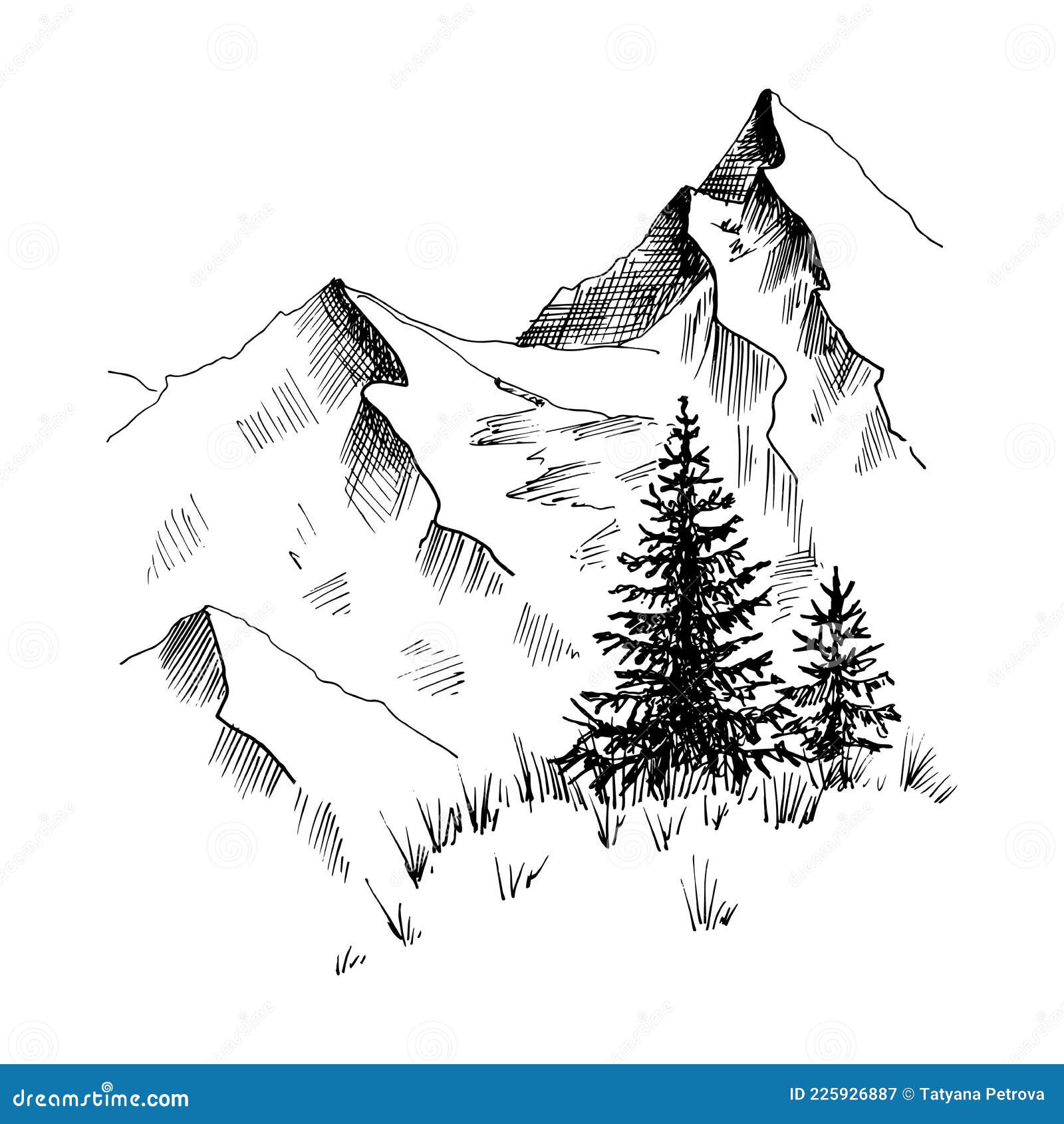 Графический рисунок гор