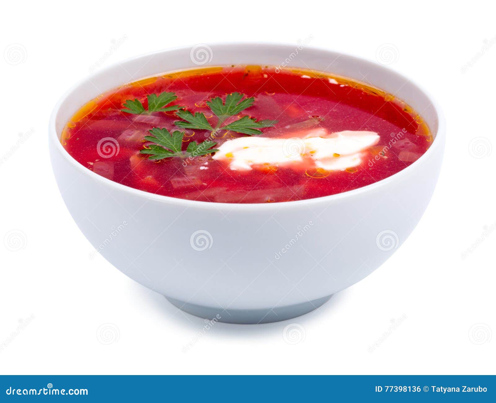 Борщ на белом фоне