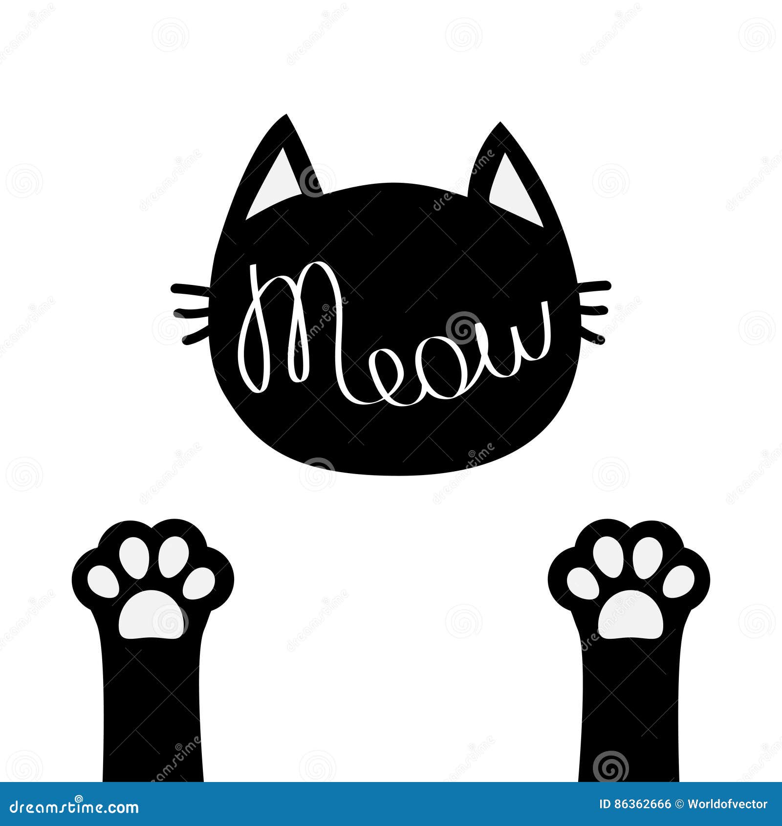 Кошачья лапа силуэт
