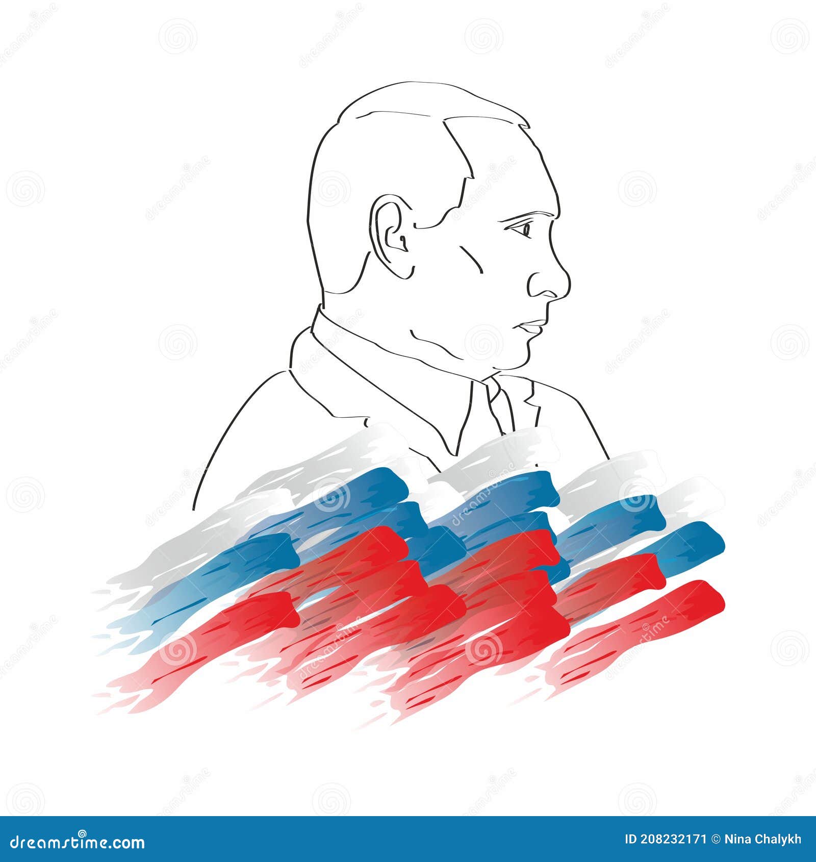 Путин на белом фоне