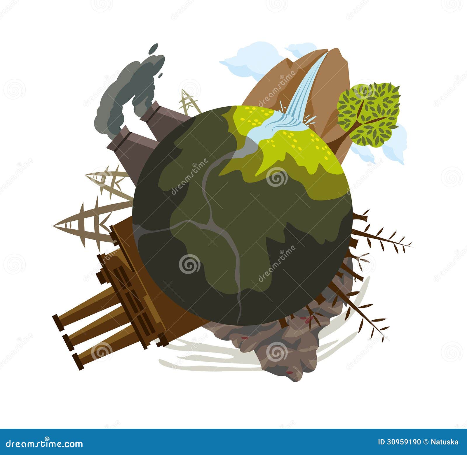 Рисунок загрязненной планеты
