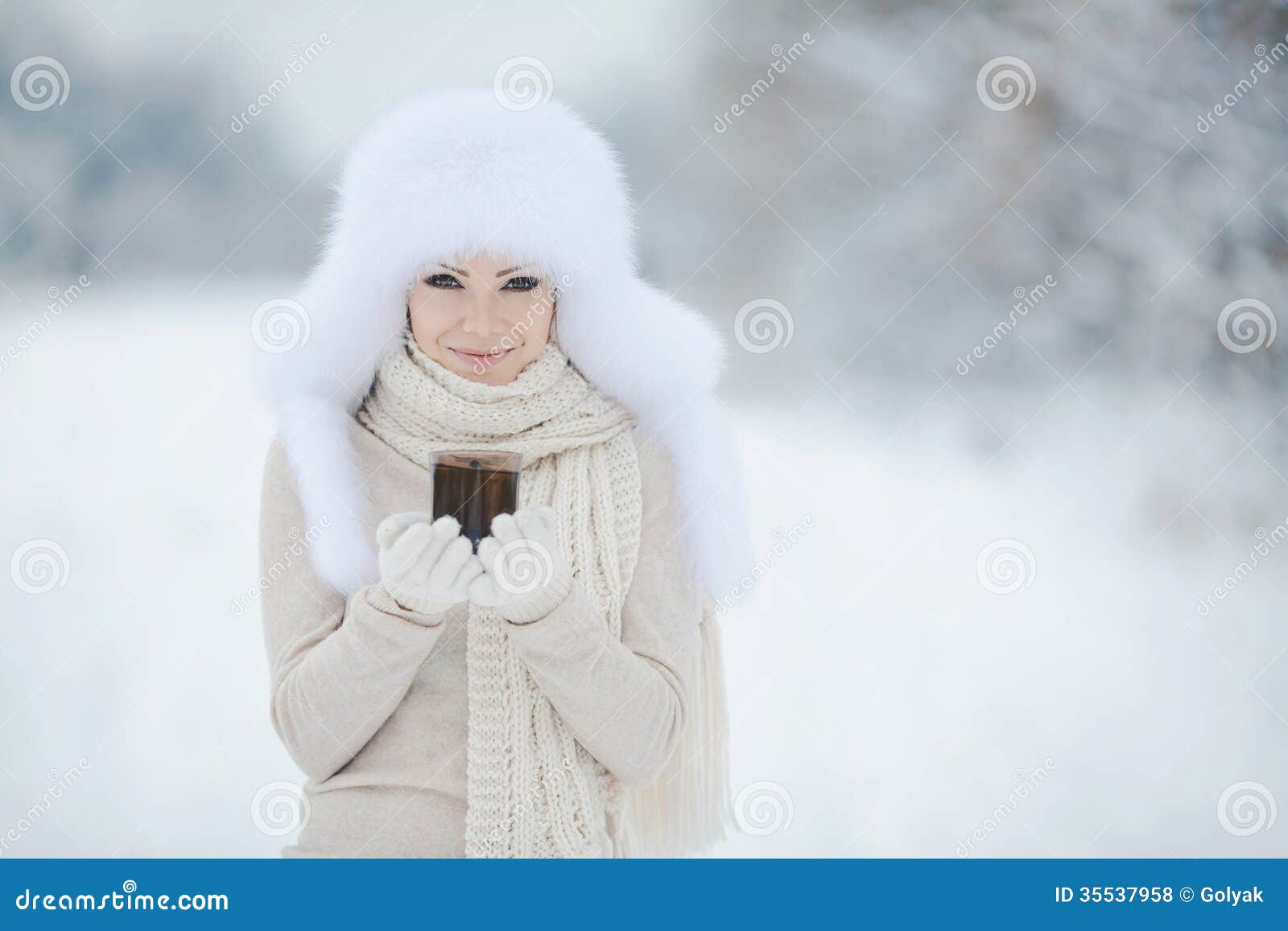 Фото Природа Девушка Зима