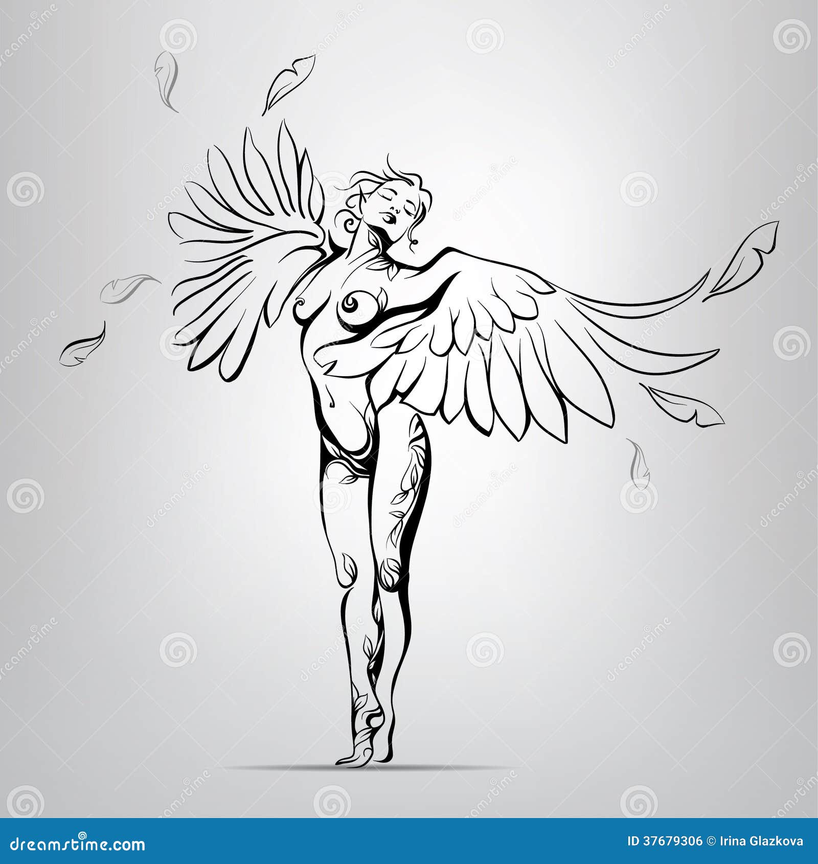 ангел голая рисунок фото 61