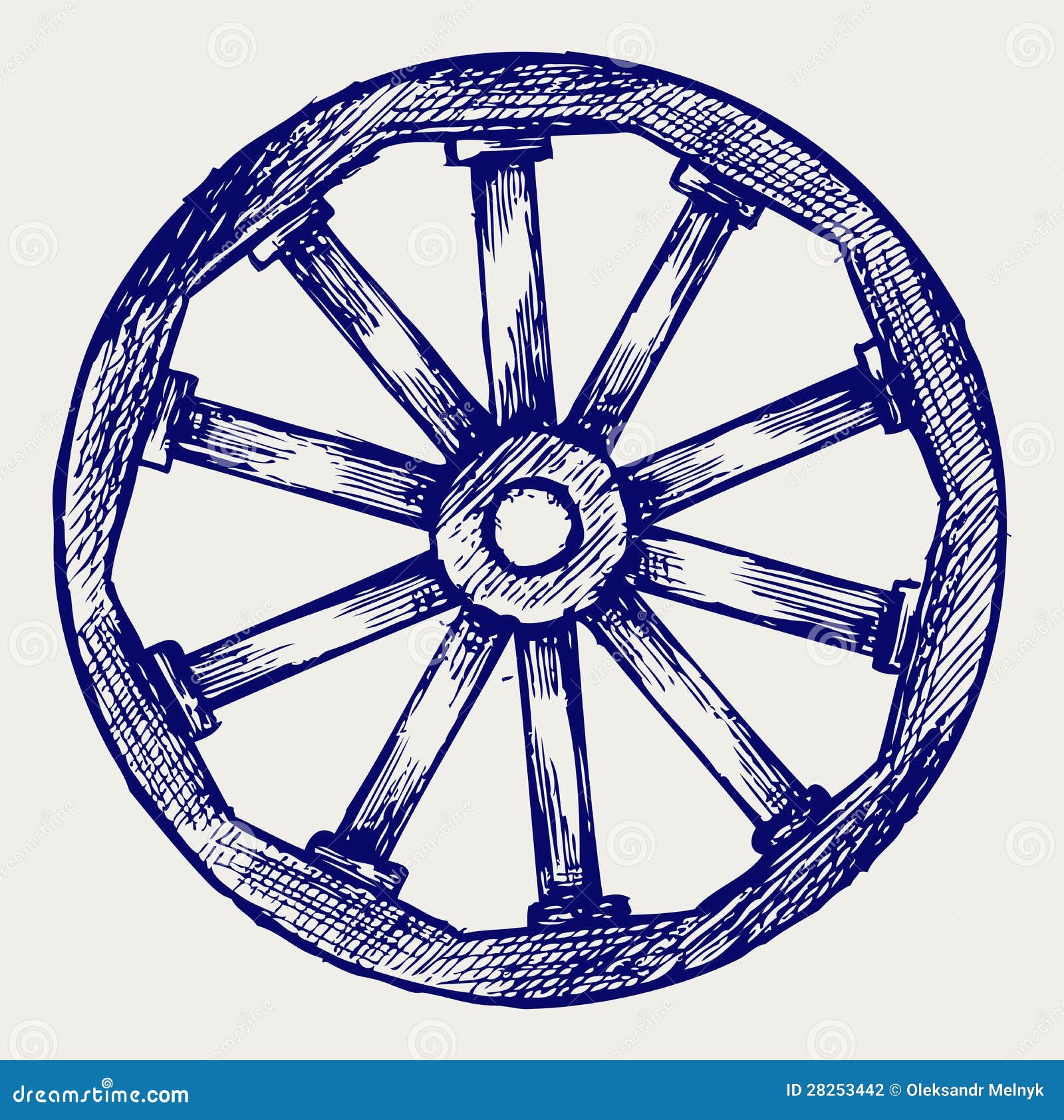 колесо деревянное рисунок