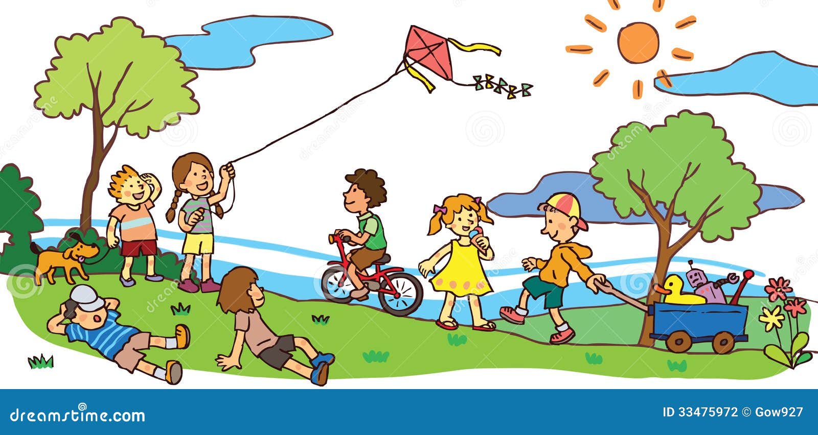 Have a great game. Малыши на прогулке летом иллюстрация. Дети в парке рисунок. Картинка для описания парк. Дети играют в парке иллюстрация.
