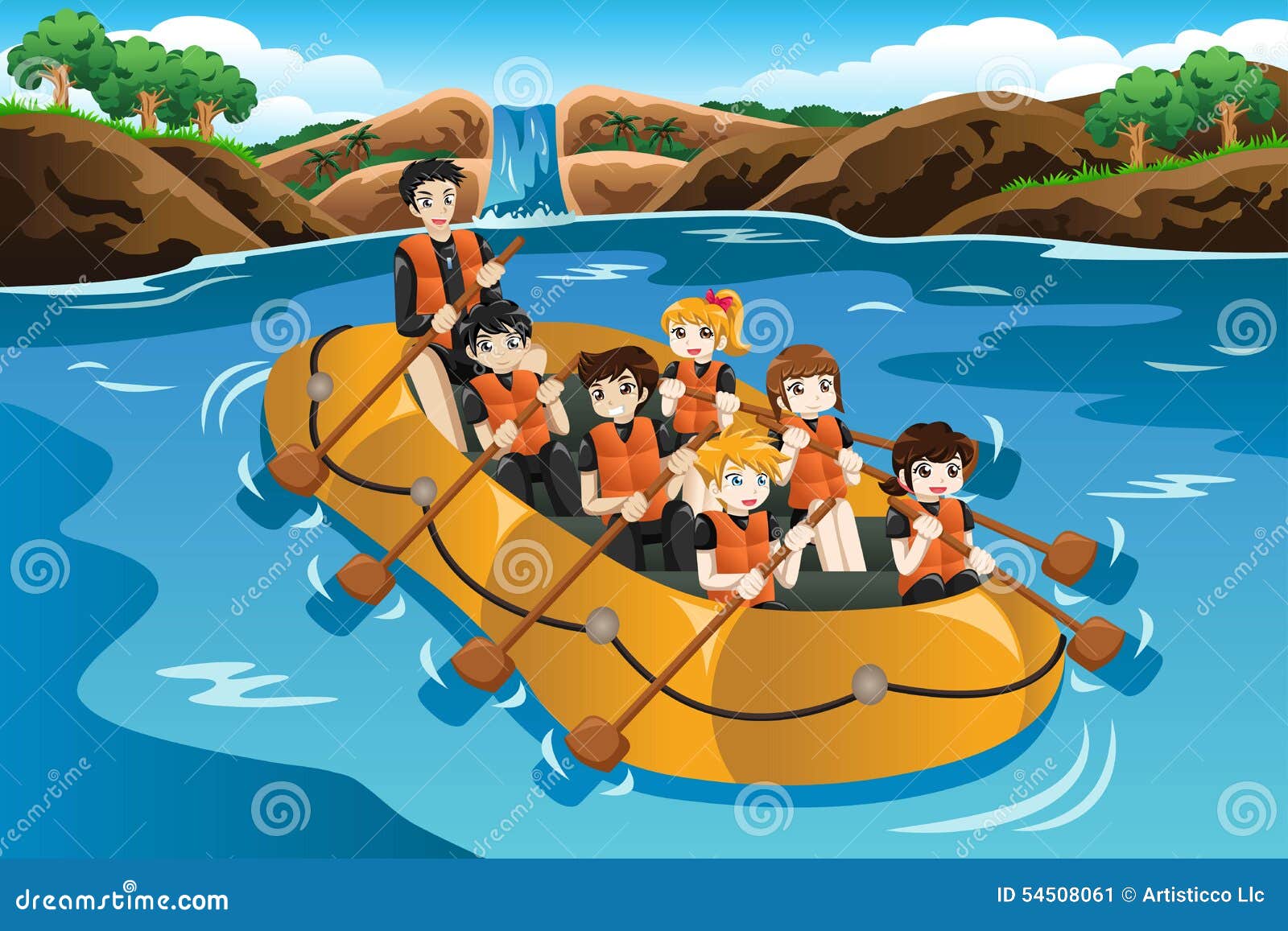 Группа туристов отправляется на лодке