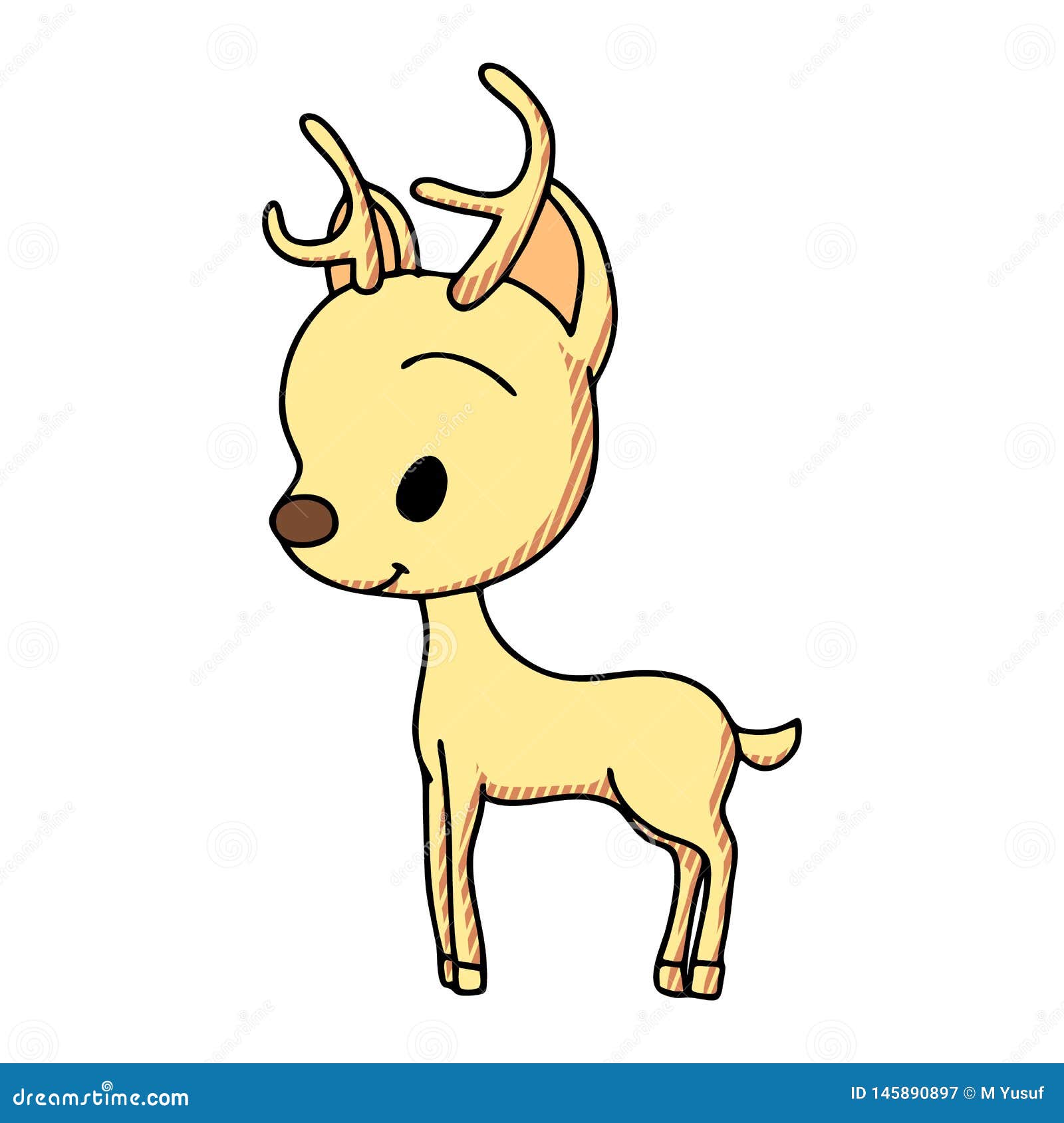 Дизайн иллюстрации мультфильма оленей Вектор милого Bambi животный E  Иллюстрация штока - иллюстрации насчитывающей головка, рогатый: 145890897