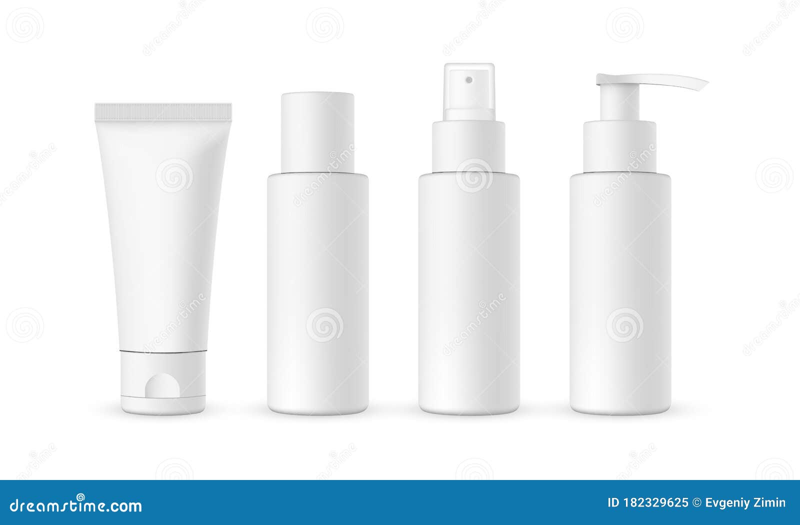 Download Blank Cosmetic Packaging Mockup Tube Spray Bottle With Press Pump Stock Illustration Illustration Of Lotion Cosmetic 182329625