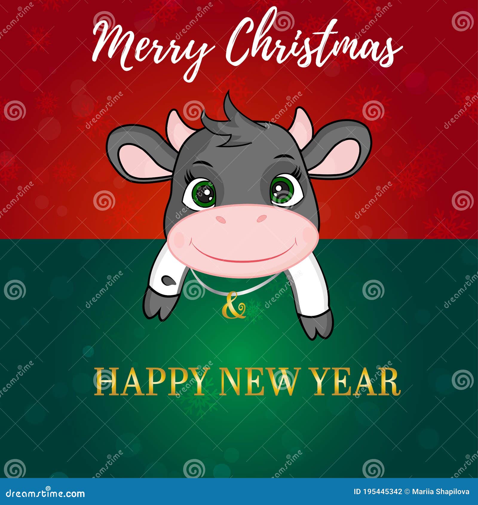 Merry Christmas And Happy New Year 21 The Year Of The Ox Stock Vector Illustration Of Flat Symbol Merry Christmas And Happy New Year 21 The Year Of The Ox Stock Vector Illustration Of Flat Symbol