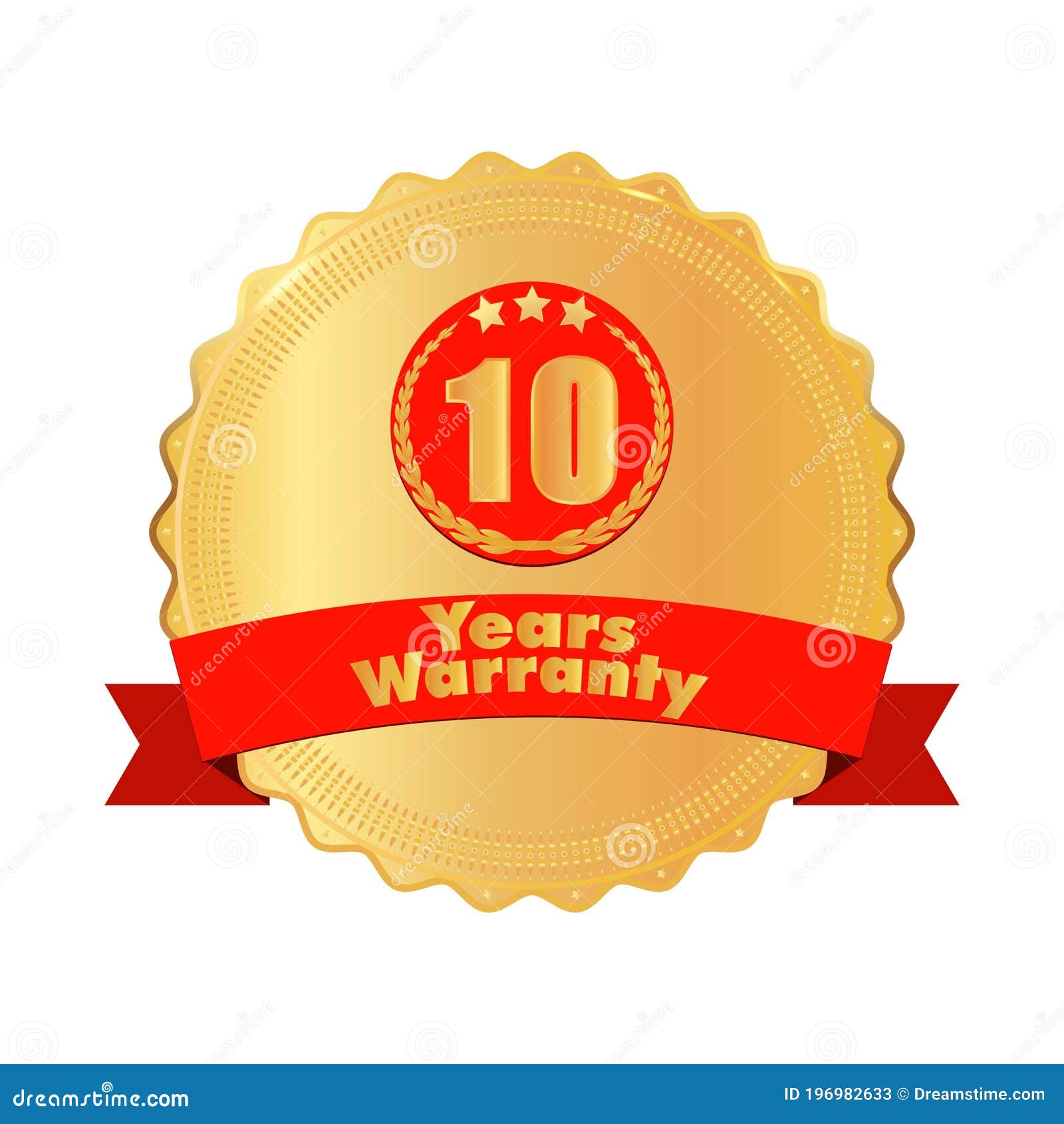 Top Rated Golden Label With Red Ribbons, Vector Illustration