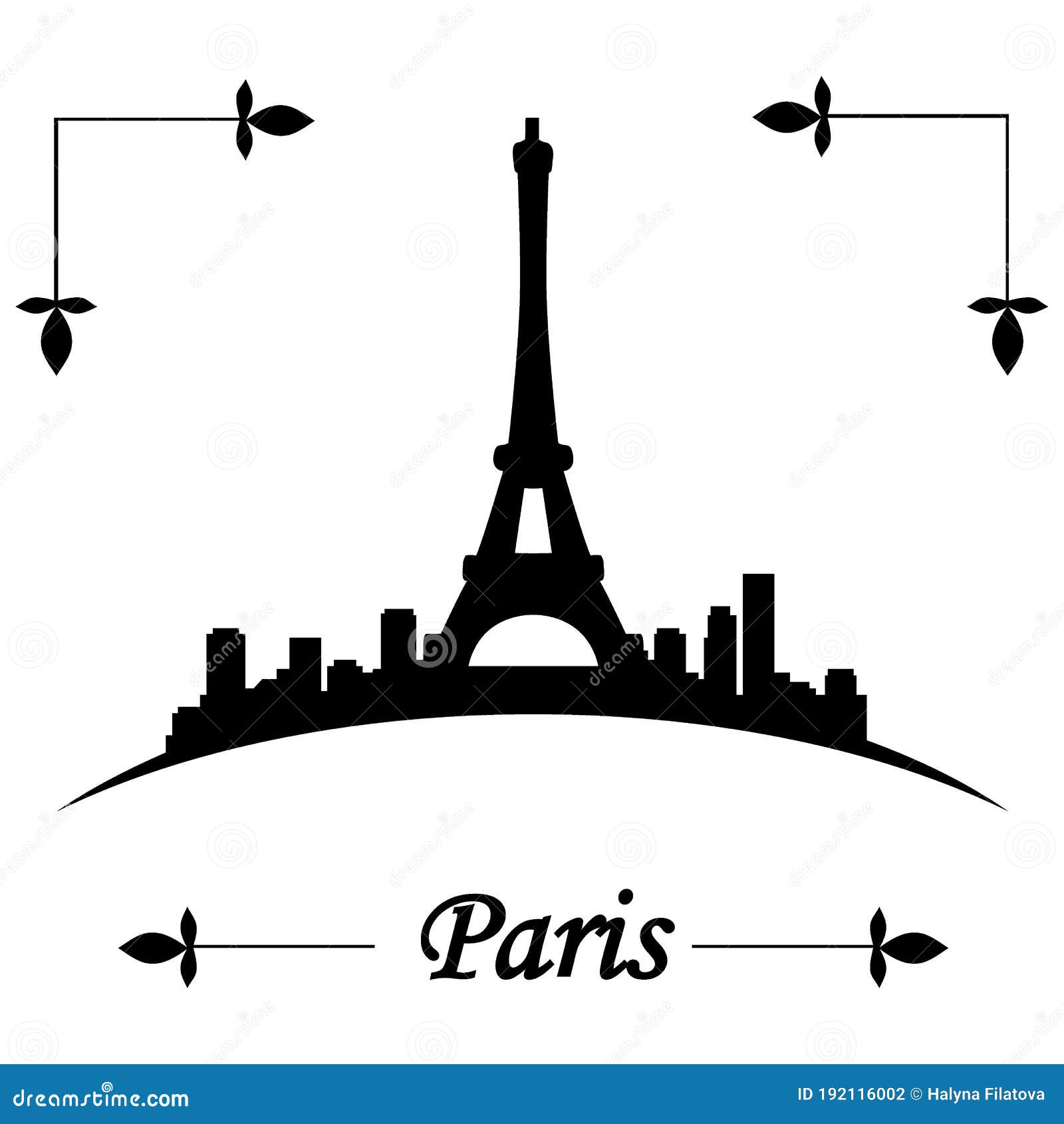 Black Image of the Tower, Sign of Paris, Vector Illustration, Isolate ...