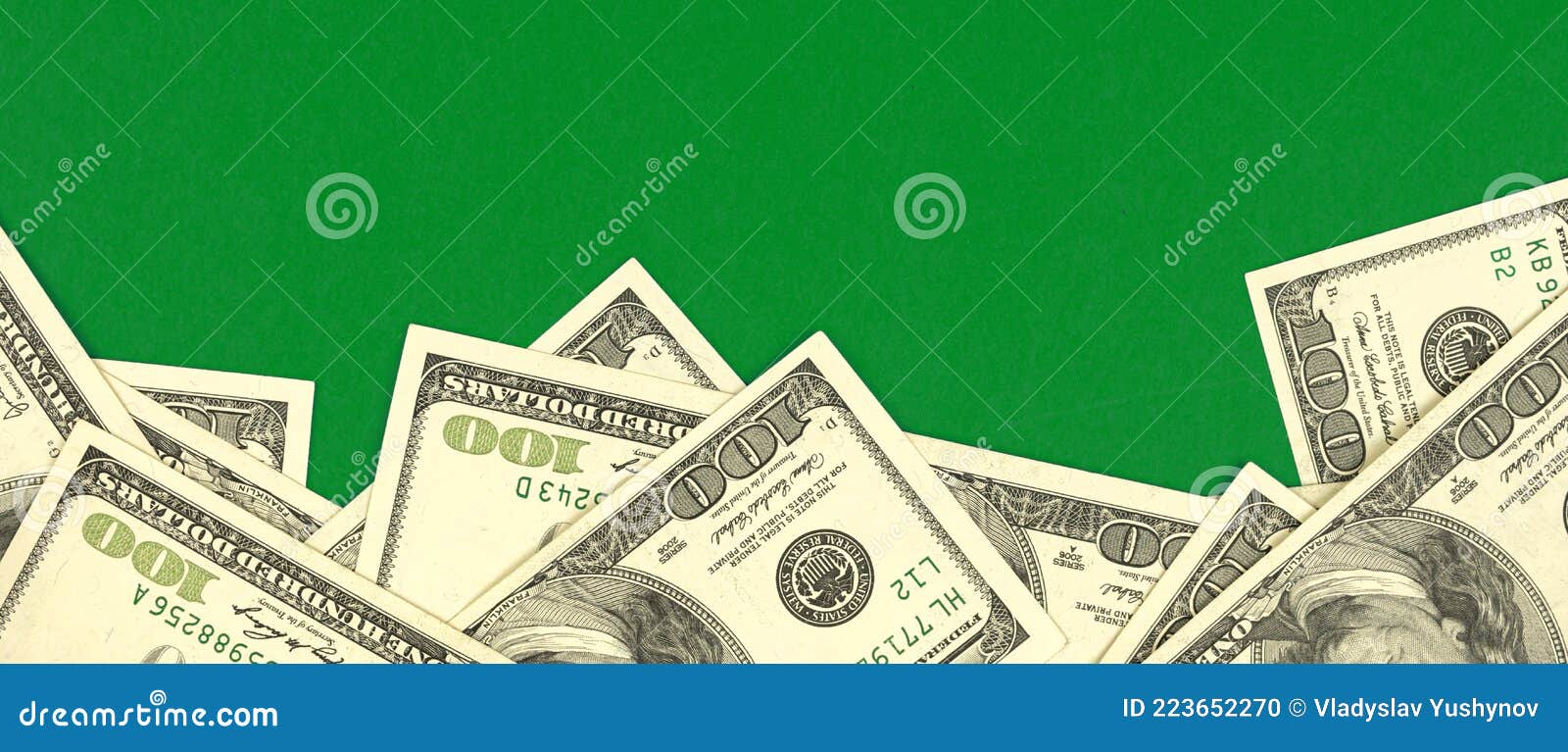 доллары границы баннер фон зеленый офисный стол бизнес-концепция с  пространством для копирования Стоковое Фото - изображение насчитывающей  бумага, дело: 223652270