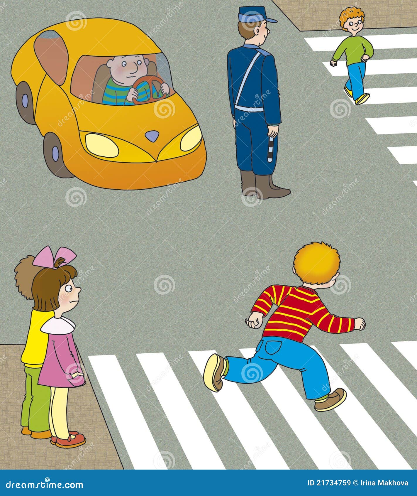 Он переходил дорогу не смотря по сторонам. Дети переходят дорогу. Переходит дорогу иллюстрация. Пешеход рисунок. Нарисовать пешеходный переход.