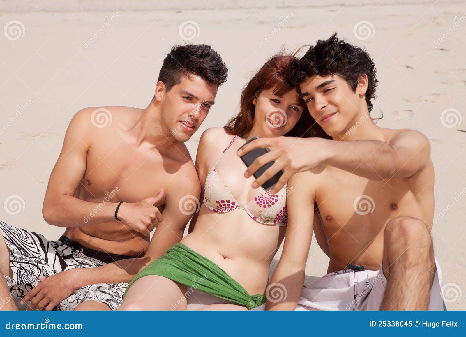 Redhead nederlander threesome on the beach